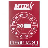 Ersatzteile Service-Sticker "MTD"