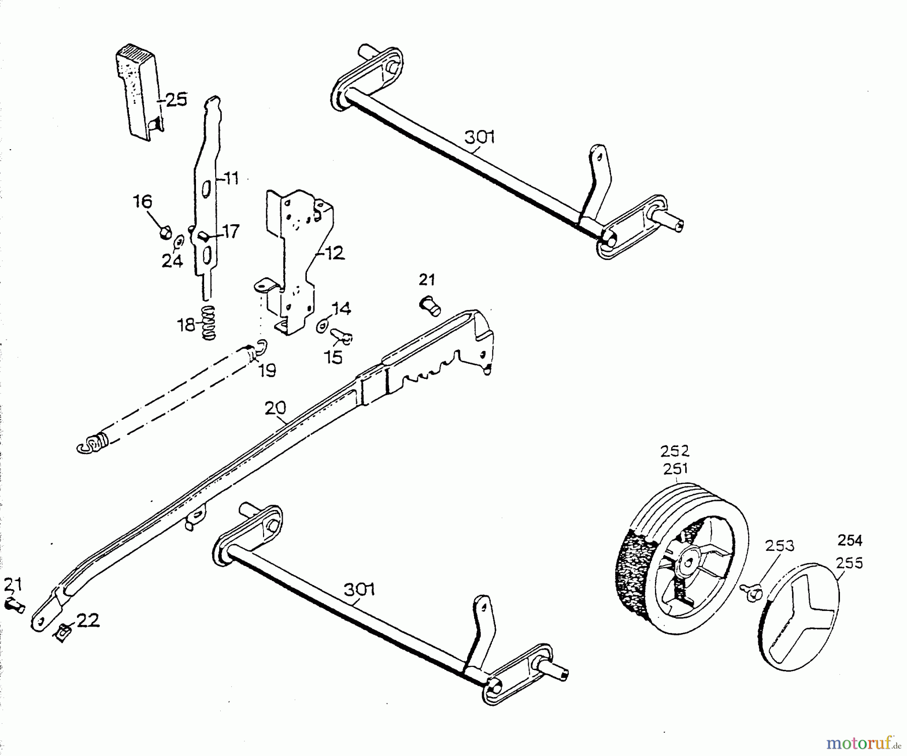  Wolf-Garten Motormäher 6.42 Bi 4723000 Serie B  (1996) Höhenverstellung, Räder