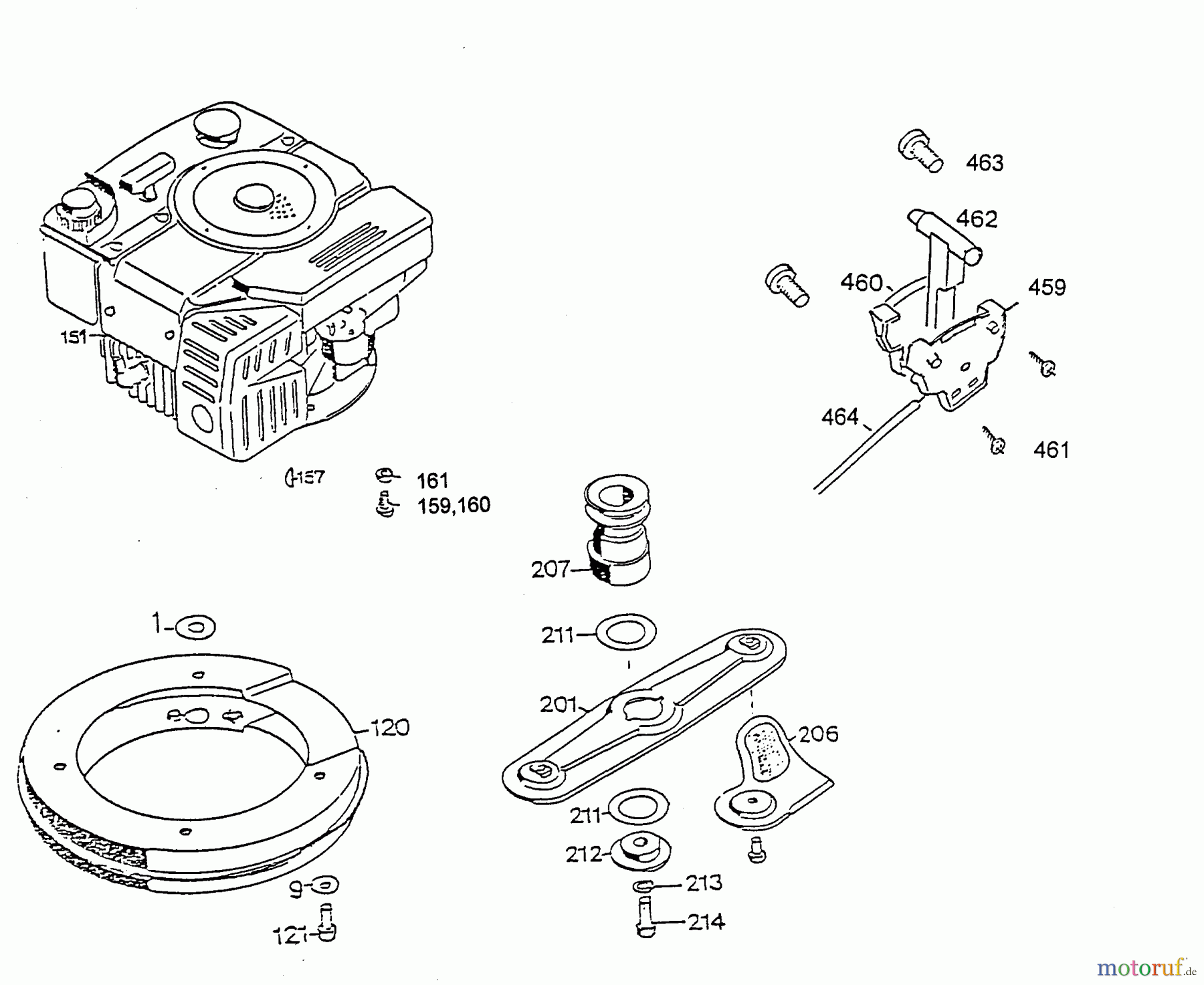  Wolf-Garten Motormäher 6.42 B 4742580 Serie C  (1996) Gaszug, Messer, Motor