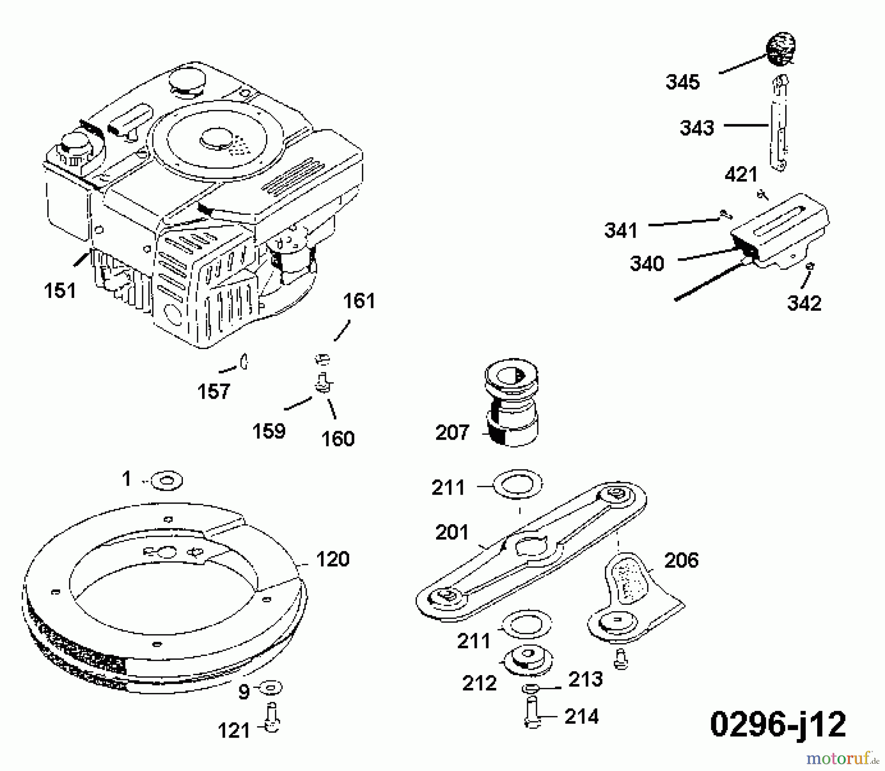  Wolf-Garten Motormäher 2.42 T 4760880 Serie C  (1996) Gaszug, Messer, Motor