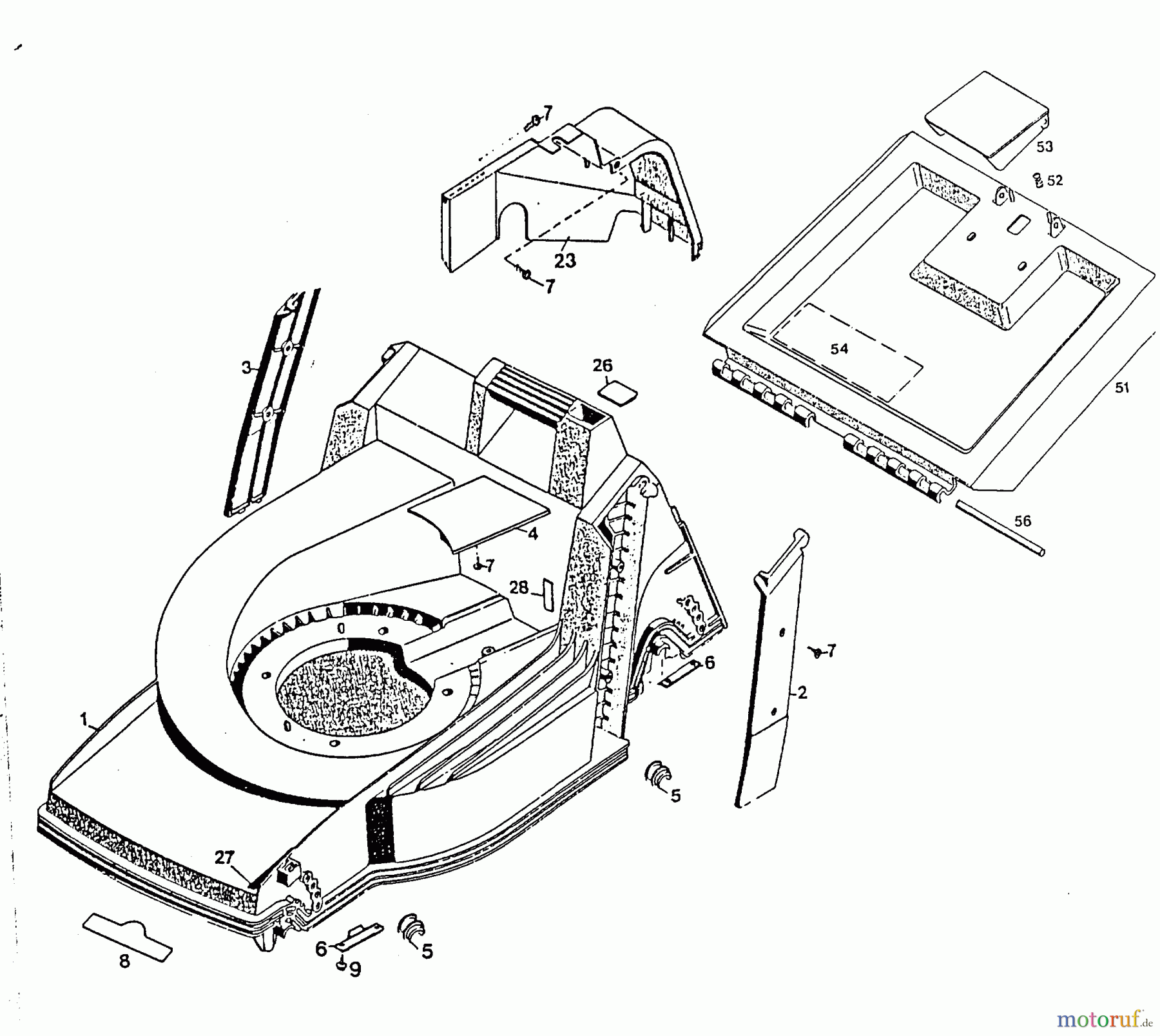  Wolf-Garten Motormäher 2.42 T 4760880 Serie C  (1996) Heckklappe, Mähwerksgehäuse