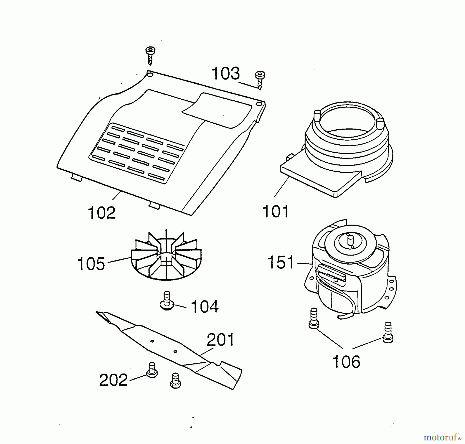 Wolf-Garten Elektromäher Picco 32 E 4901001 Serie A (1997) Elektromotor, Messer