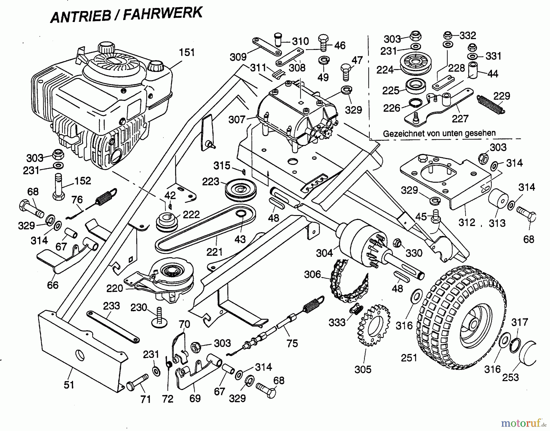  Wolf-Garten Scooter SV 4 M 6160000 Serie A  (1998) Fahrantrieb