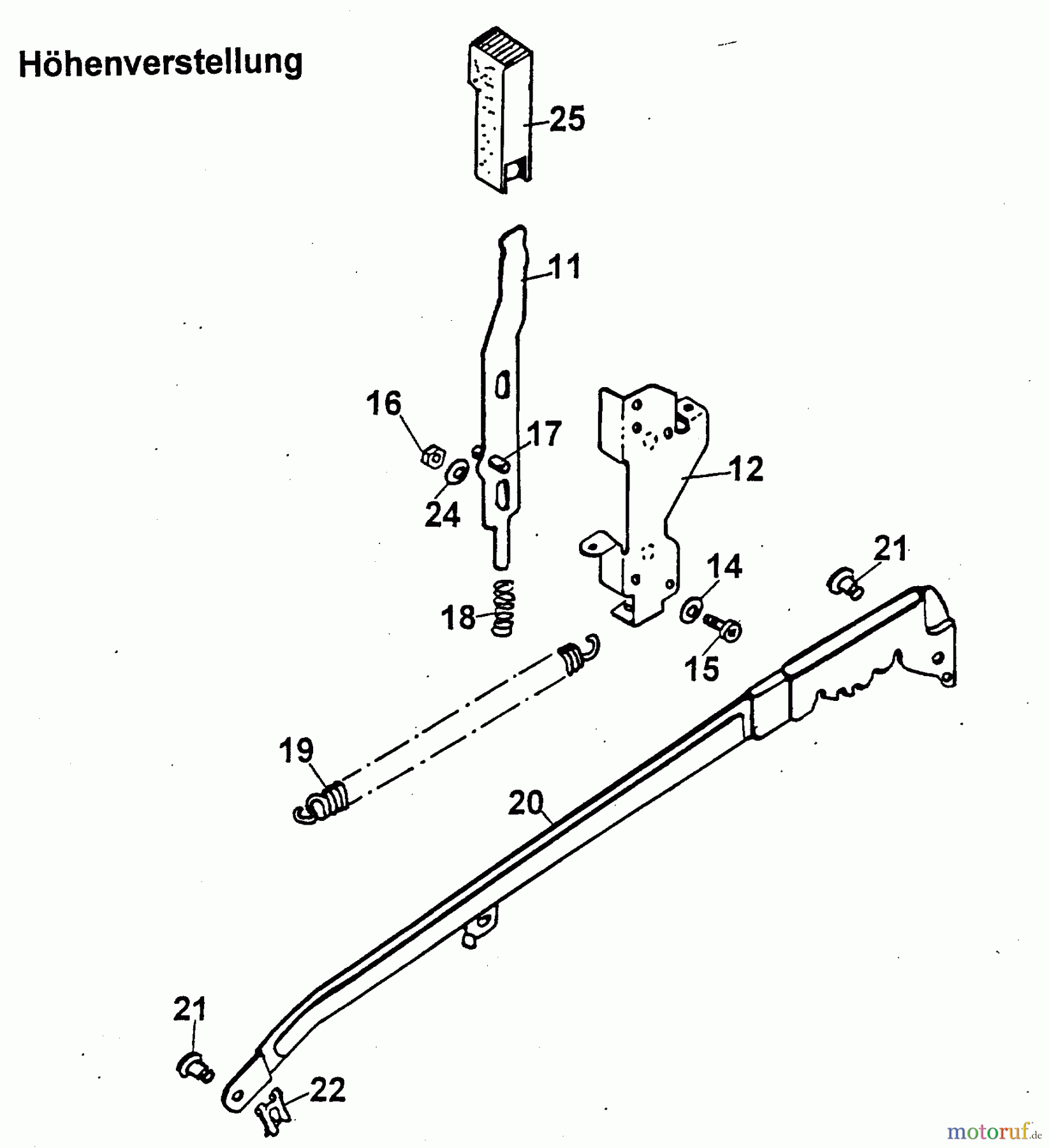  Wolf-Garten Motormäher mit Antrieb 4.42 A 4722885 Serie A  (1999) Schnitthöhenverstellung