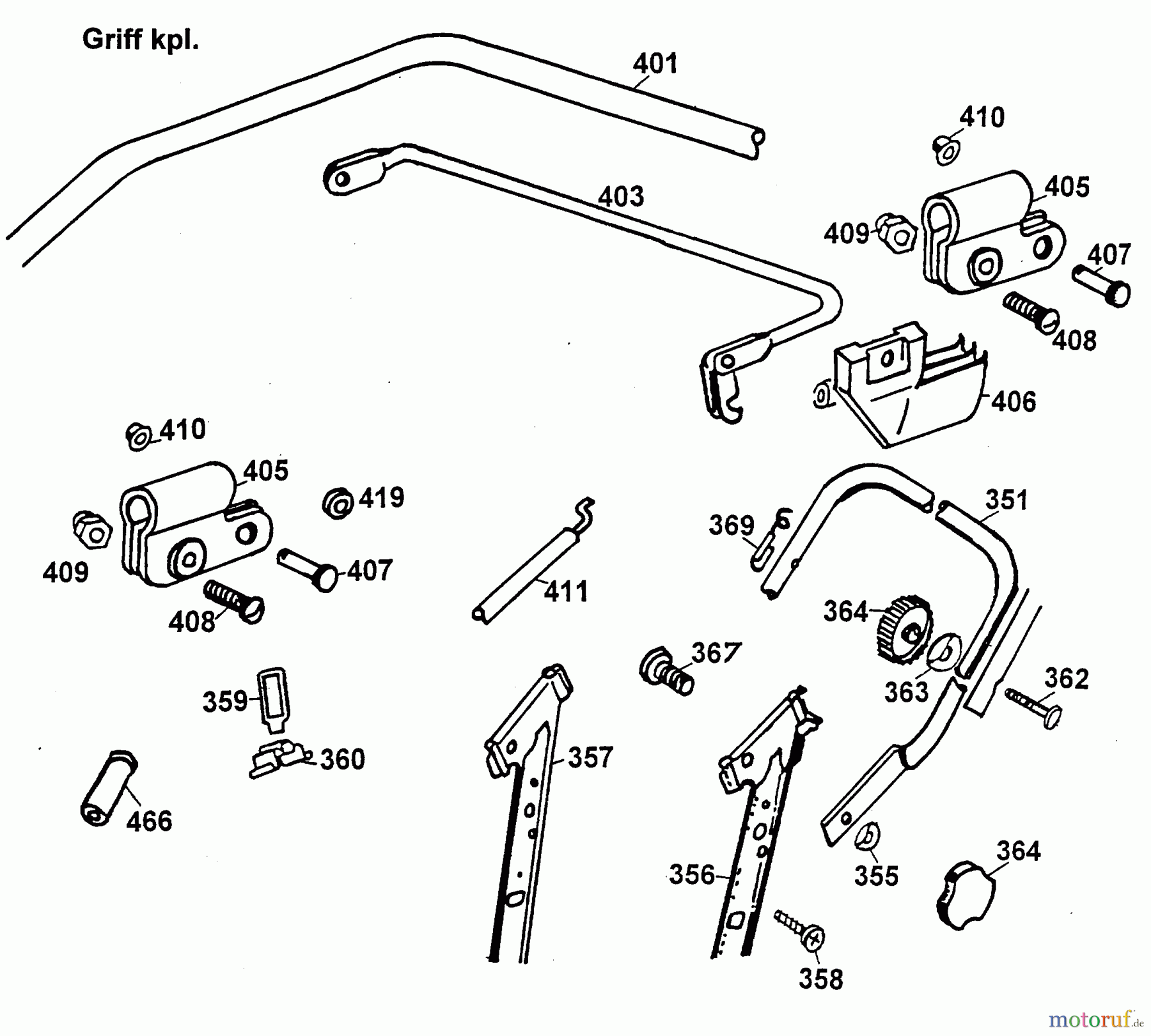  Wolf-Garten Motormäher 6.42 BK 4729000 Serie A  (1999) Holm