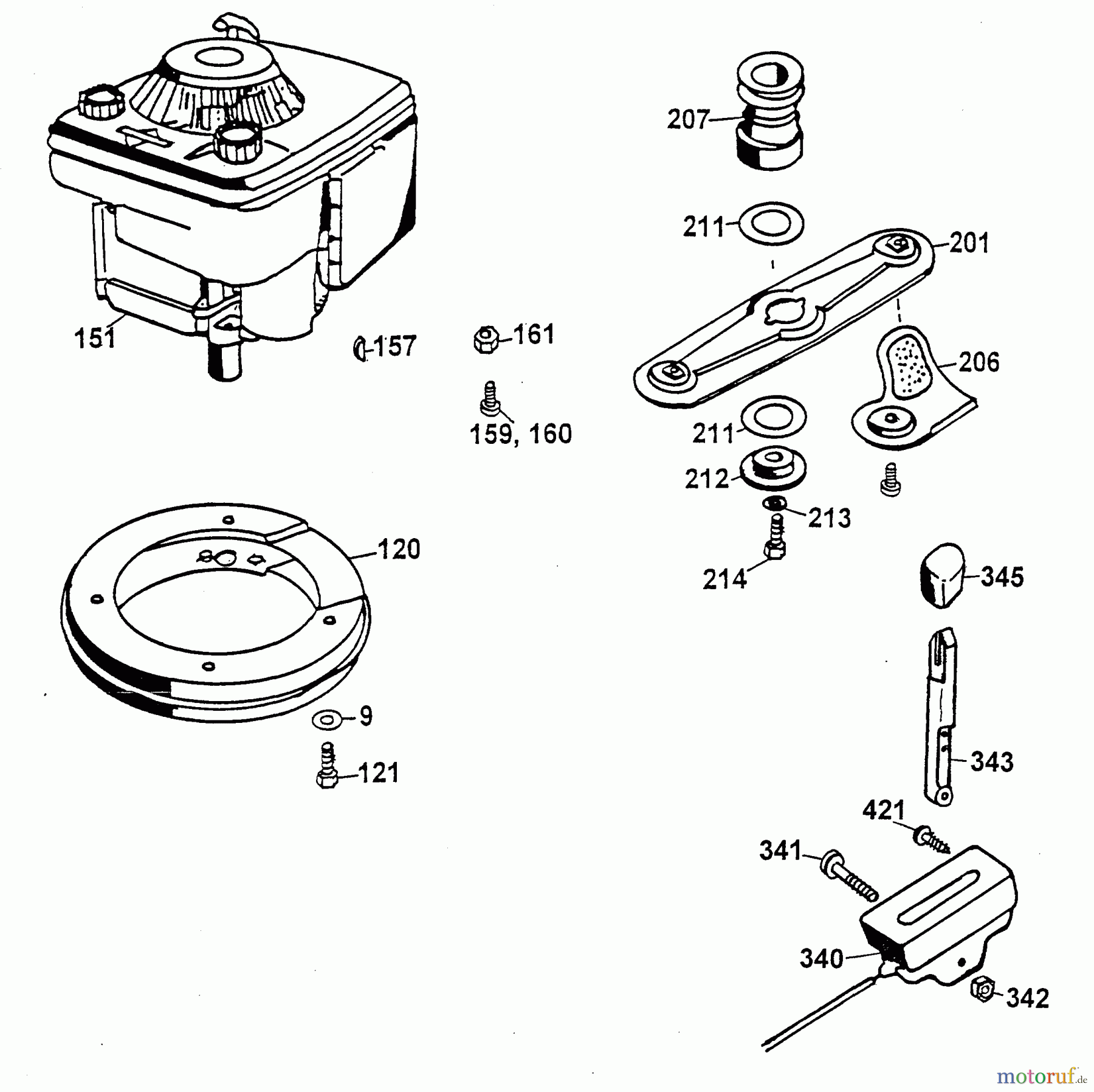 Wolf-Garten Motormäher 4.42 B 4742880 Serie B  (1999) Gaszug, Messer, Motor