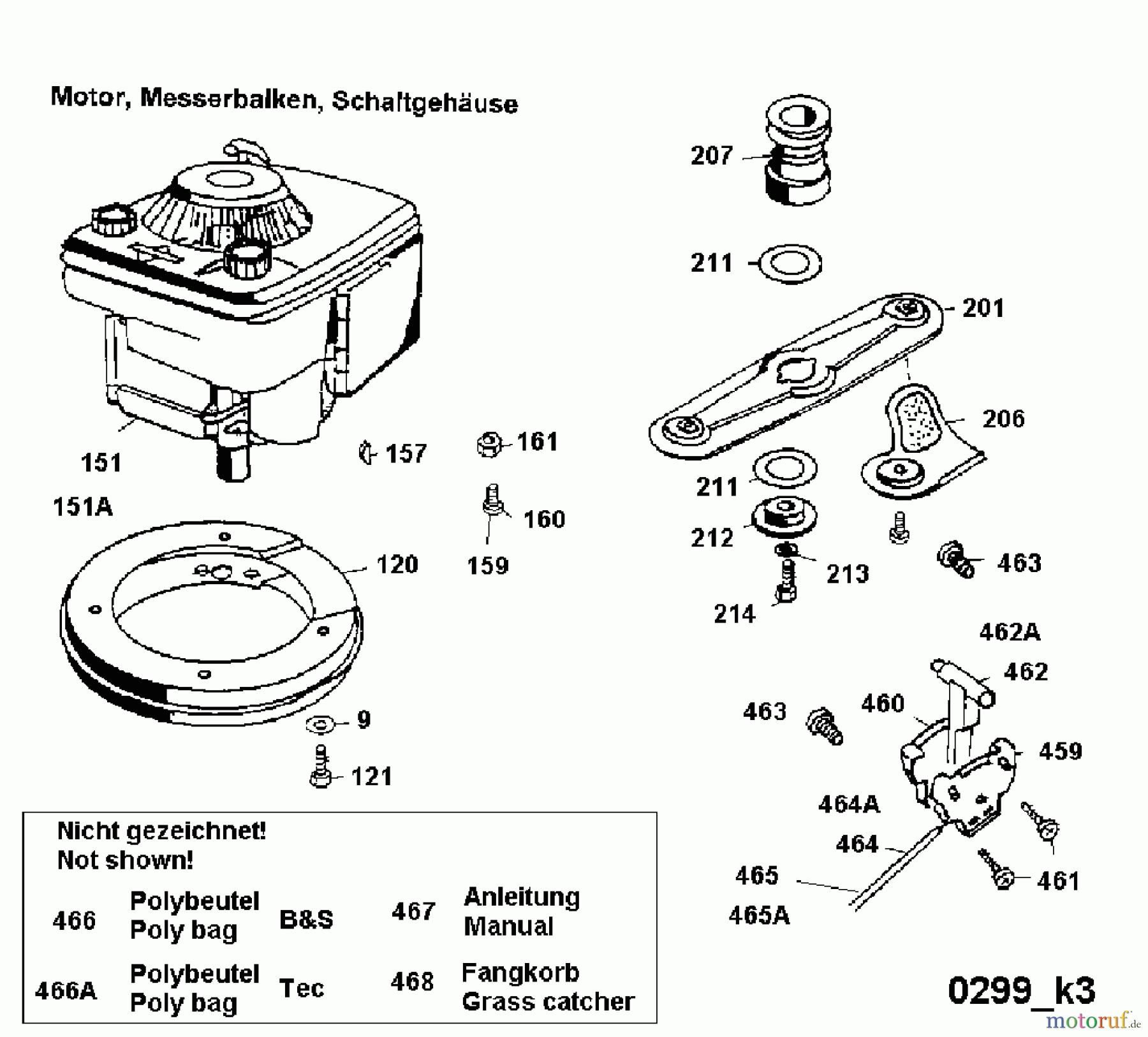  Wolf-Garten Motormäher 6.42 BK 4727000 Serie A  (1999) Gaszug, Messer, Motor