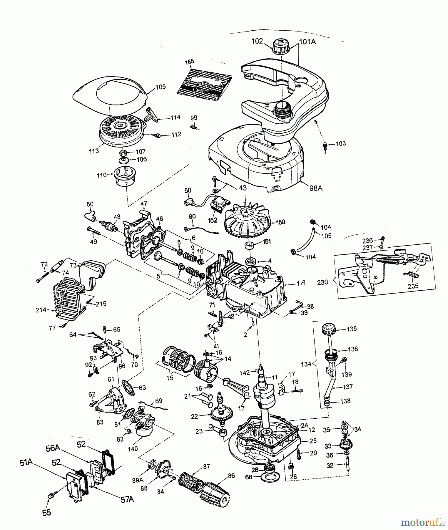  Wolf-Garten Benzinmotoren Tecumseh Centura 50 DX 2038005  (2001) Motor