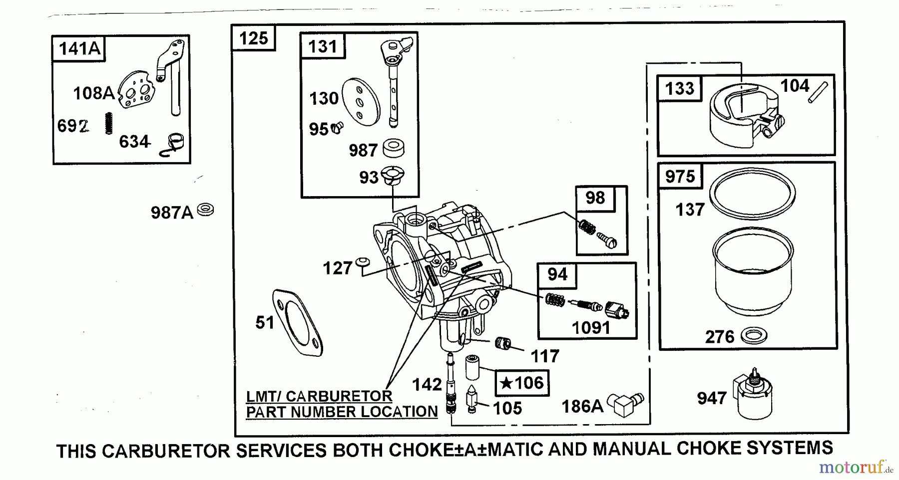  Wolf-Garten Benzinmotoren Briggs&Stratton Diamond I/C OHV 1001000  (2001) Vergaser