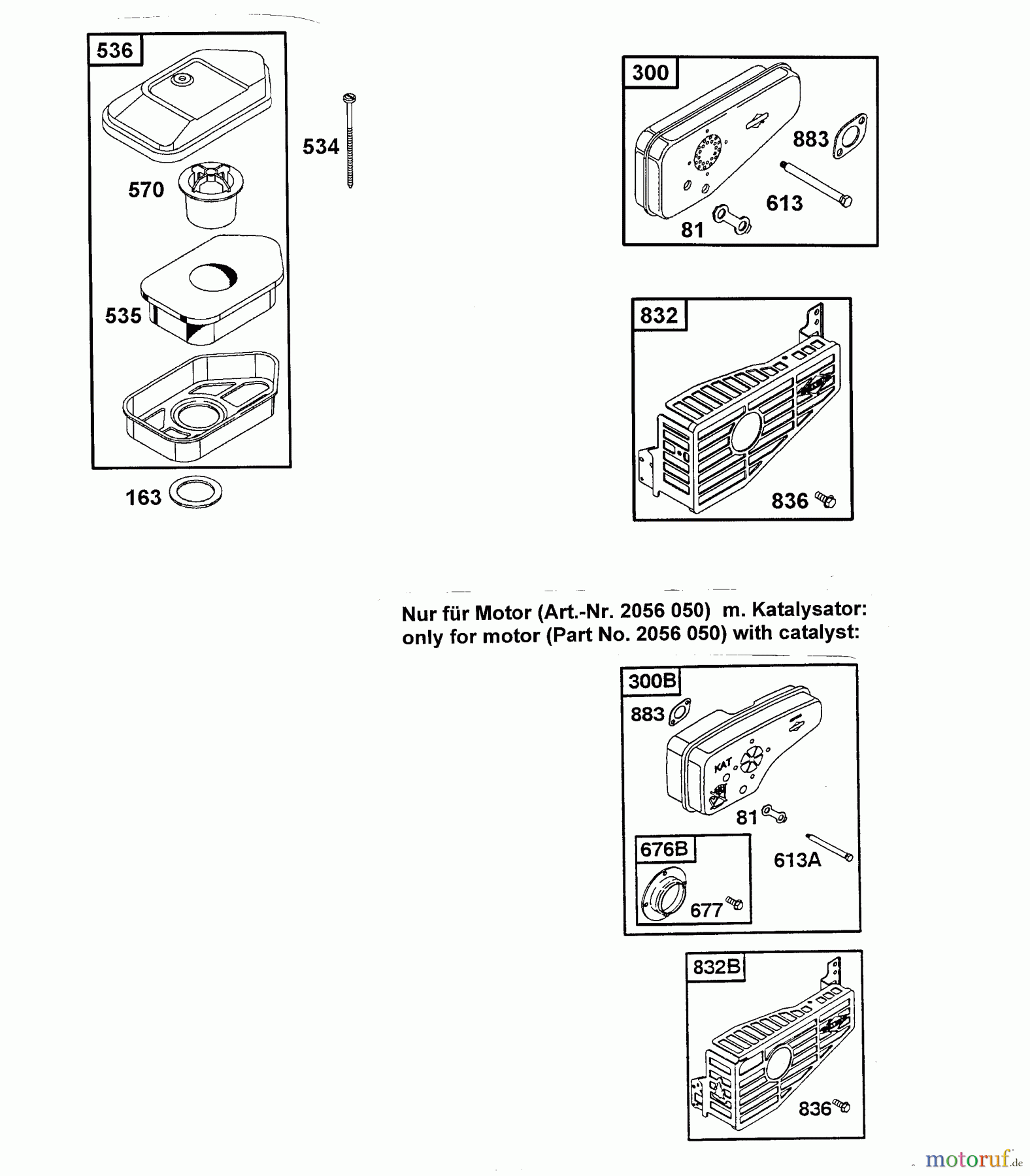  Wolf-Garten Benzinmotoren Briggs&Stratton Quattro 40 KAT 2056050  (2001) Auspuff, Luftfilter