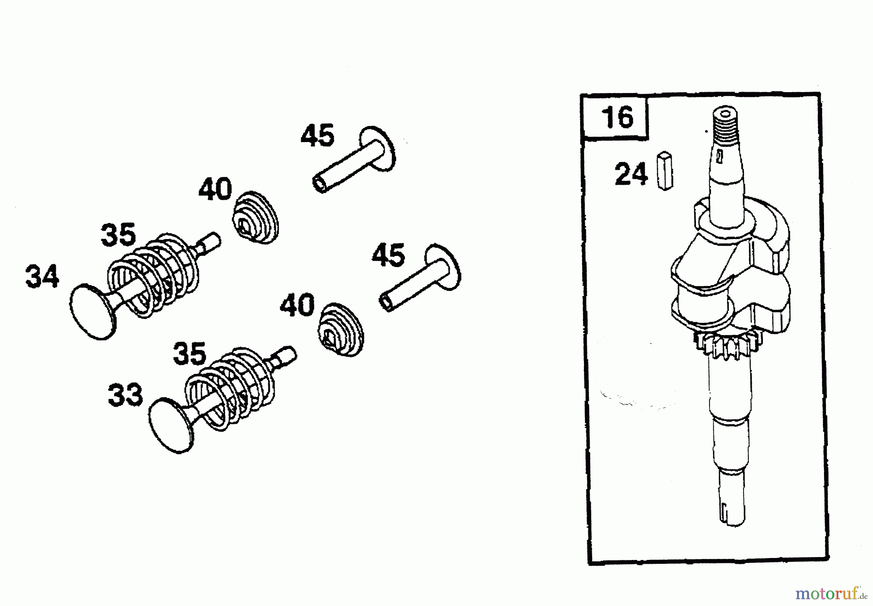  Wolf-Garten Benzinmotoren Briggs&Stratton Quantum XM 45 2066075  (2002) Kurbelwelle, Ventile