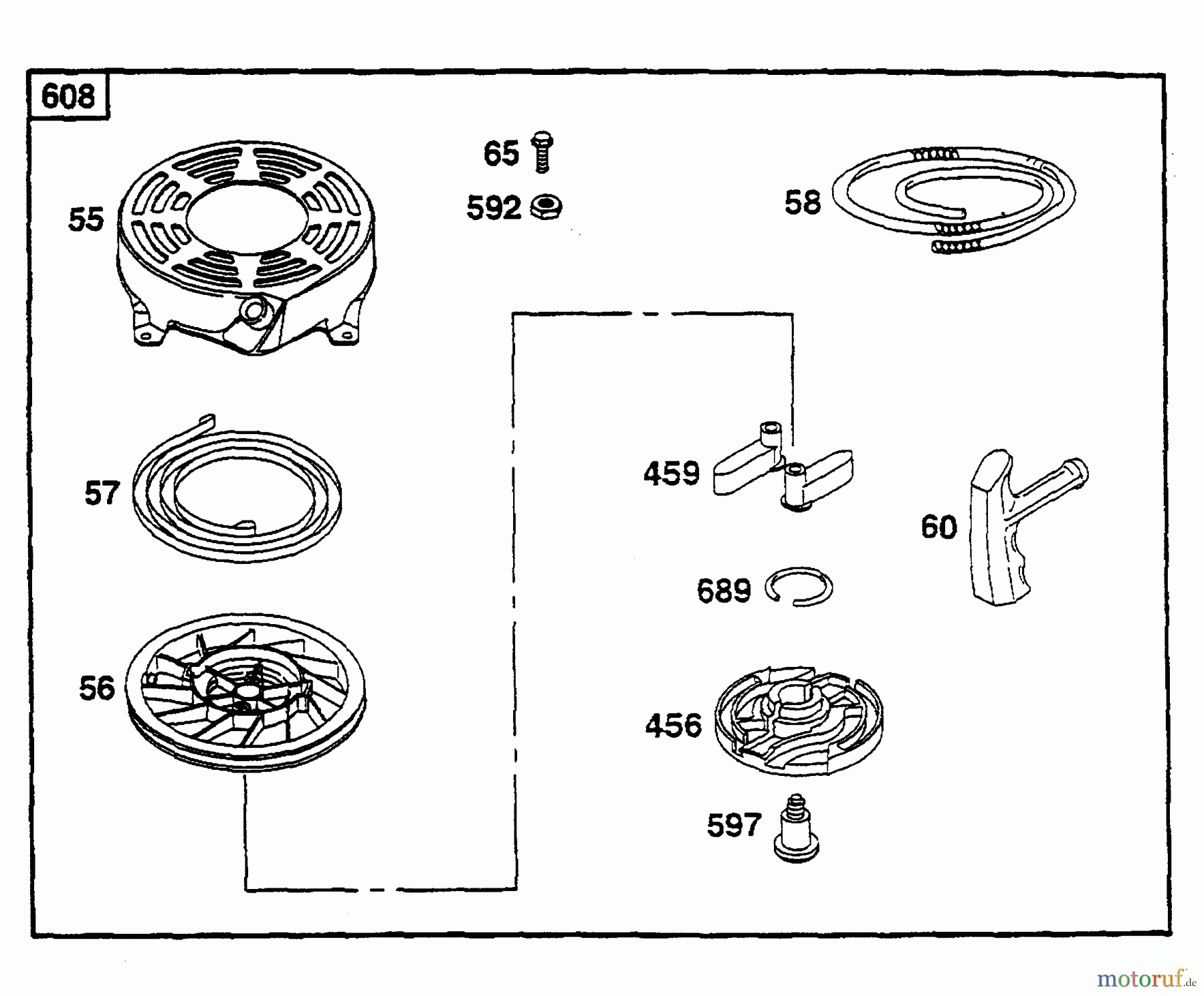  Wolf-Garten Benzinmotoren Briggs&Stratton Quantum XM 45 2066075  (1999) Reversierstarter