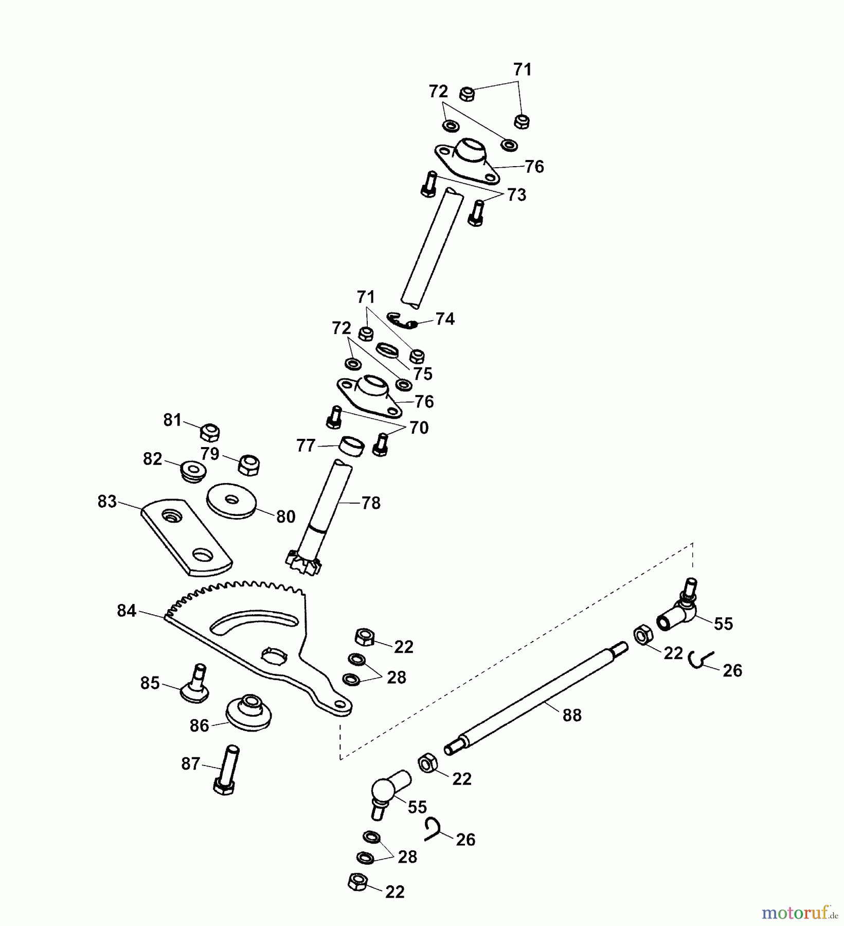 Wolf-Garten Rasentraktoren Trac OHV 7 6205000 Serie B (2003) Lenkung