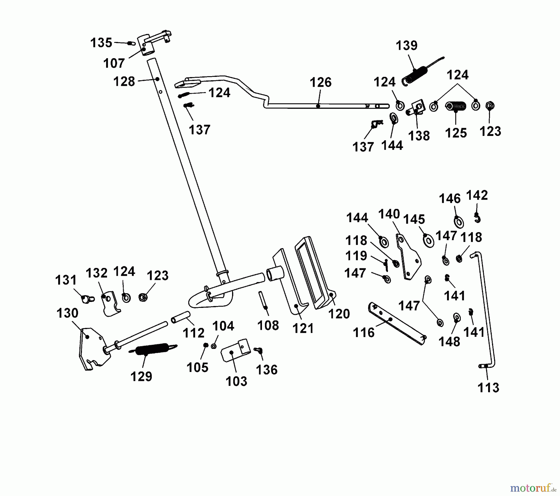  Wolf-Garten Rasentraktoren Trac OHV 7 6205000 Serie B  (2003) Bedienelemente Bremse