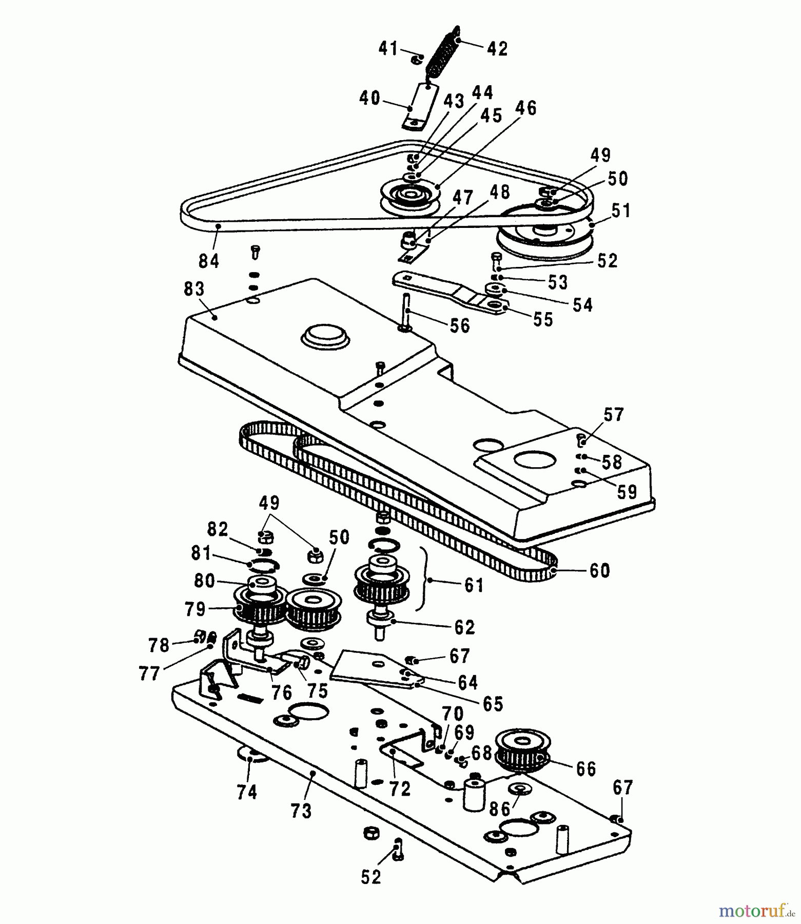  Wolf-Garten Rasentraktoren Trac OHV 7 6205000 Serie B  (2003) Mähantrieb