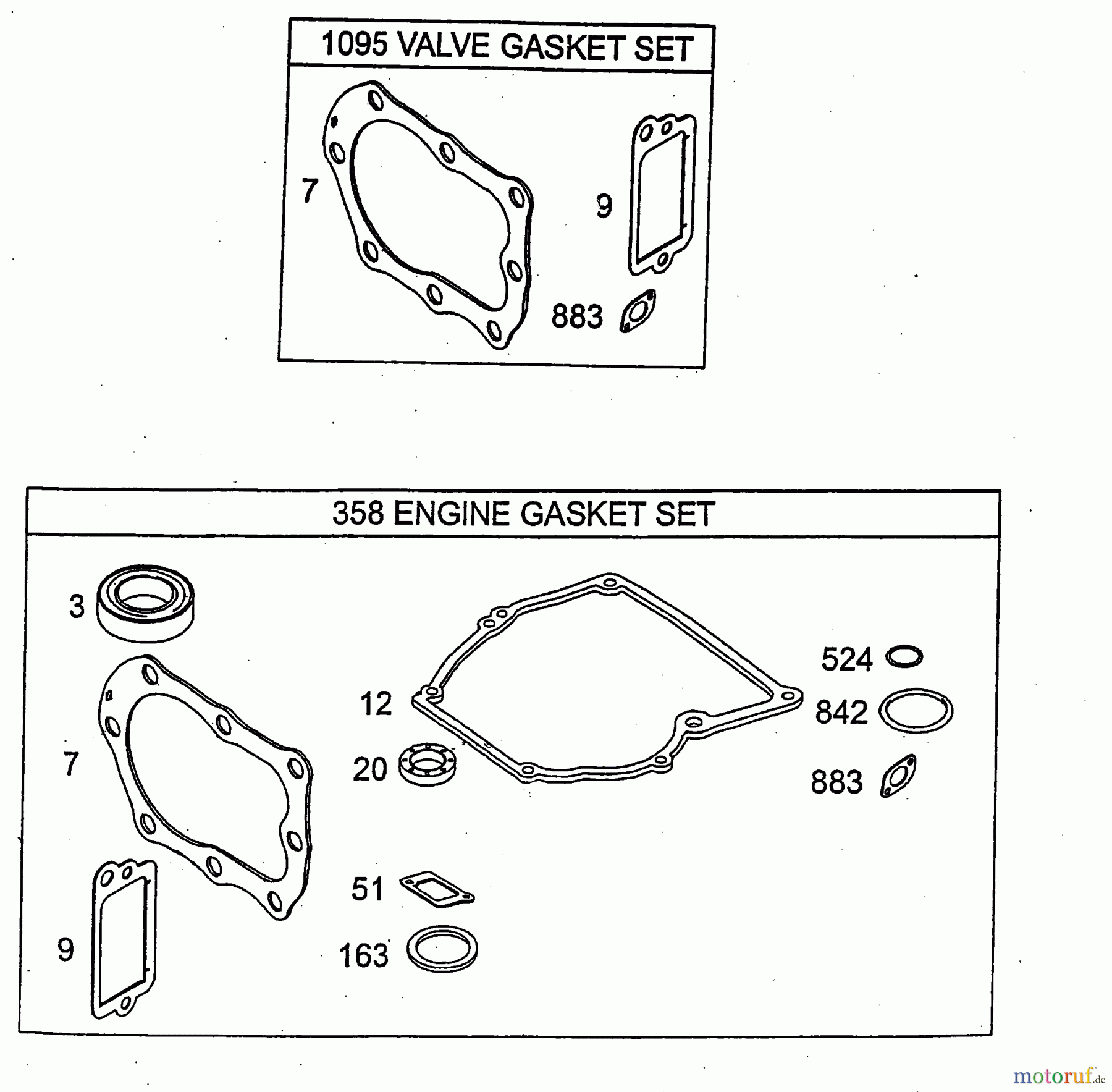  Wolf-Garten Benzinmotoren Briggs&Stratton Sprint 40 Fixspeed 2079070  (2004) Dichtungssatz