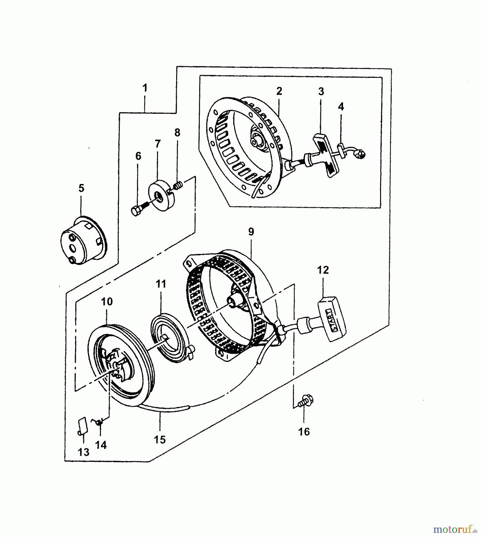 Wolf-Garten Benzinmotoren Kawasaki FA 76 2055000 (2003) Reversierstarter