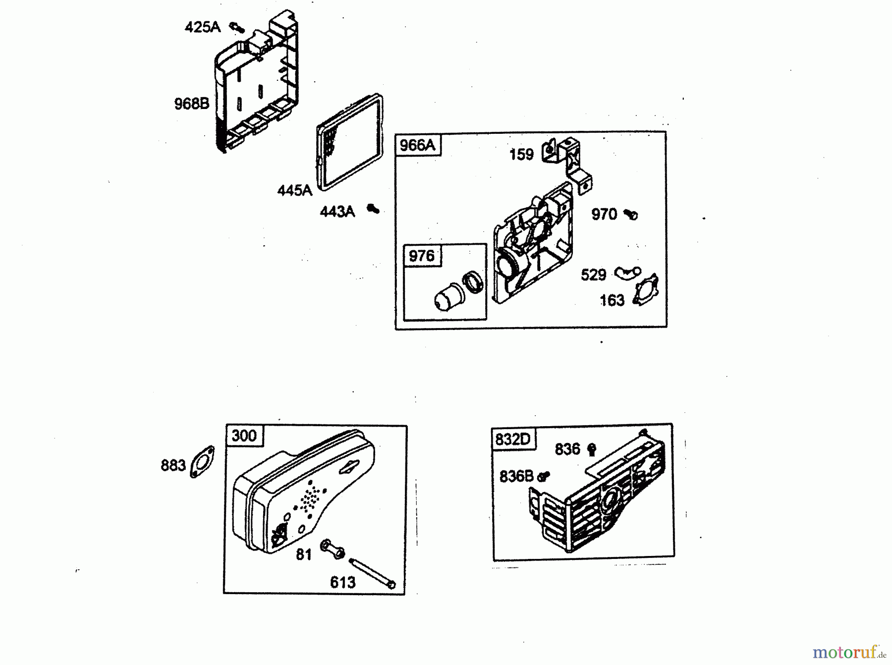  Wolf-Garten Benzinmotoren Briggs&Stratton Quantum 45 XM 2075000-45  (2004) Auspuff, Luftfilter