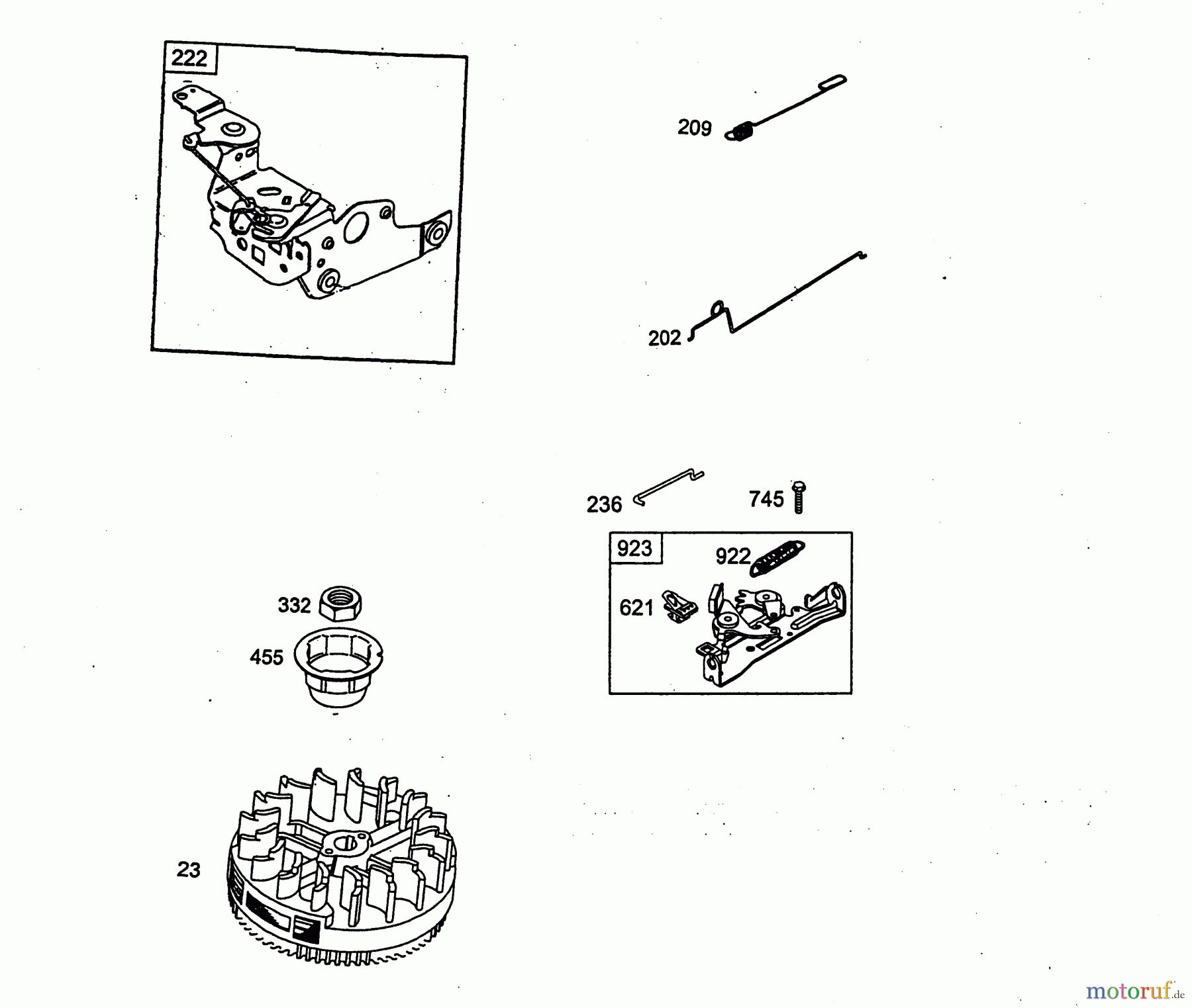  Wolf-Garten Benzinmotoren Briggs&Stratton Quantum 55 XTE 2076050  (2003) Bremse, Regelung, Schwungrad