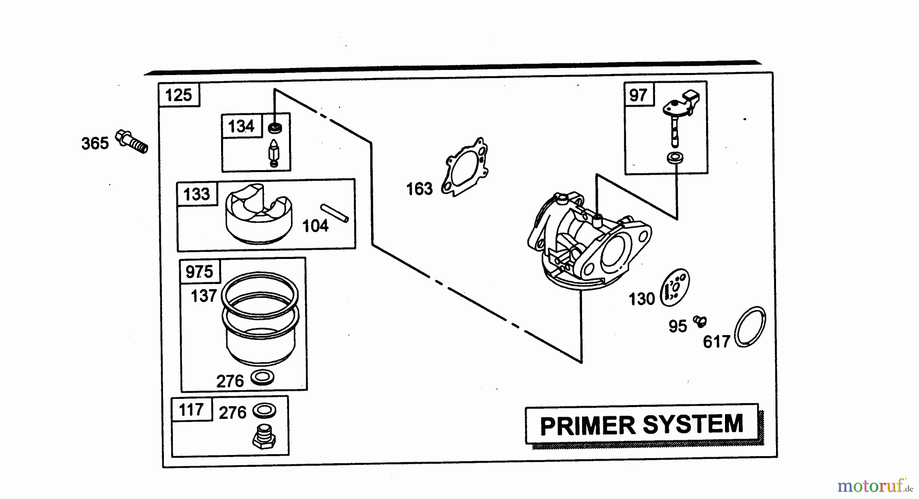 Wolf-Garten Benzinmotoren Briggs&Stratton Quantum 55 XM 2075060 (2003) Vergaser (Primer System)