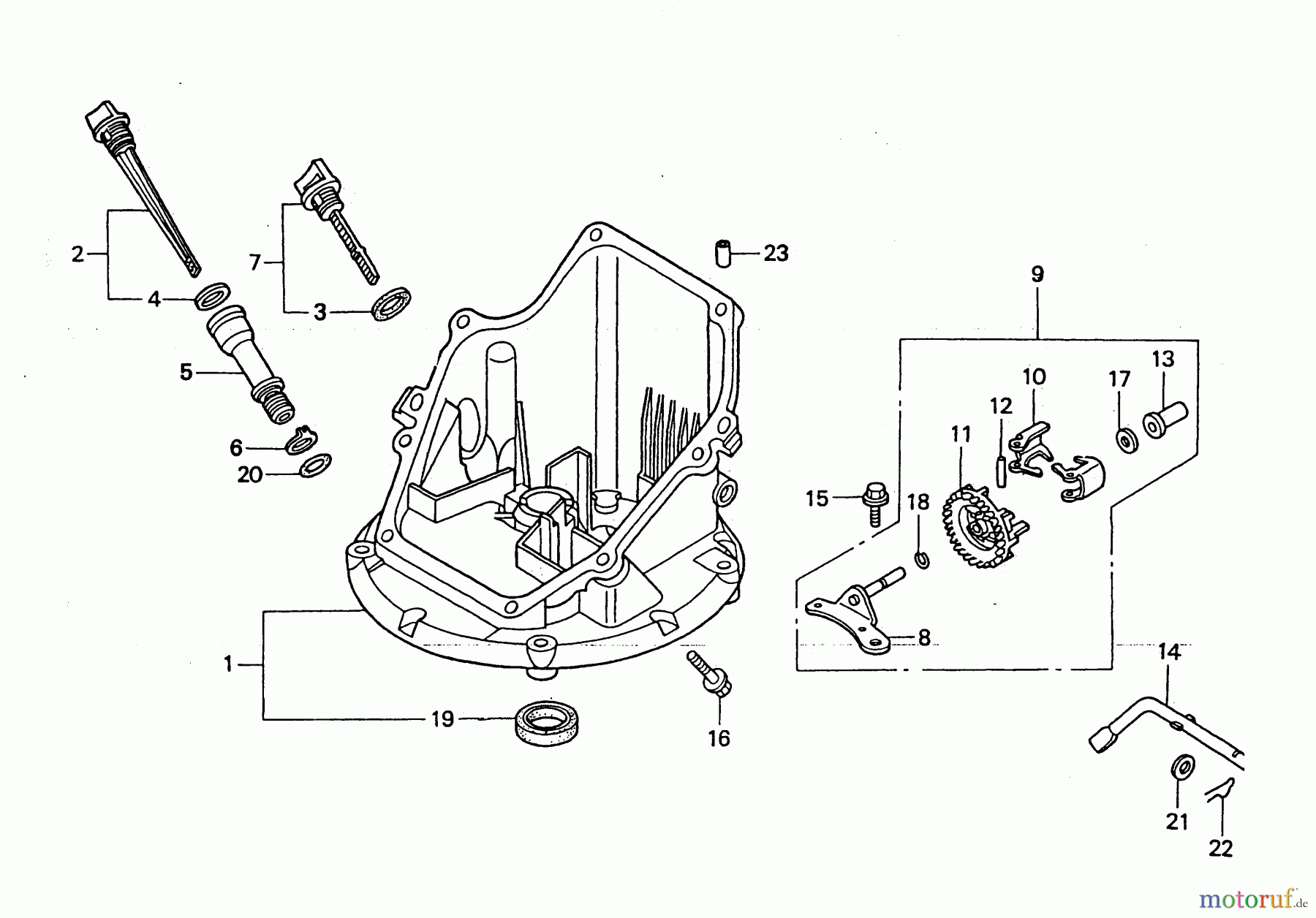 Wolf-Garten Benzinmotoren Honda GCV 160 2098000-160 (2004) Ölwanne, Regler