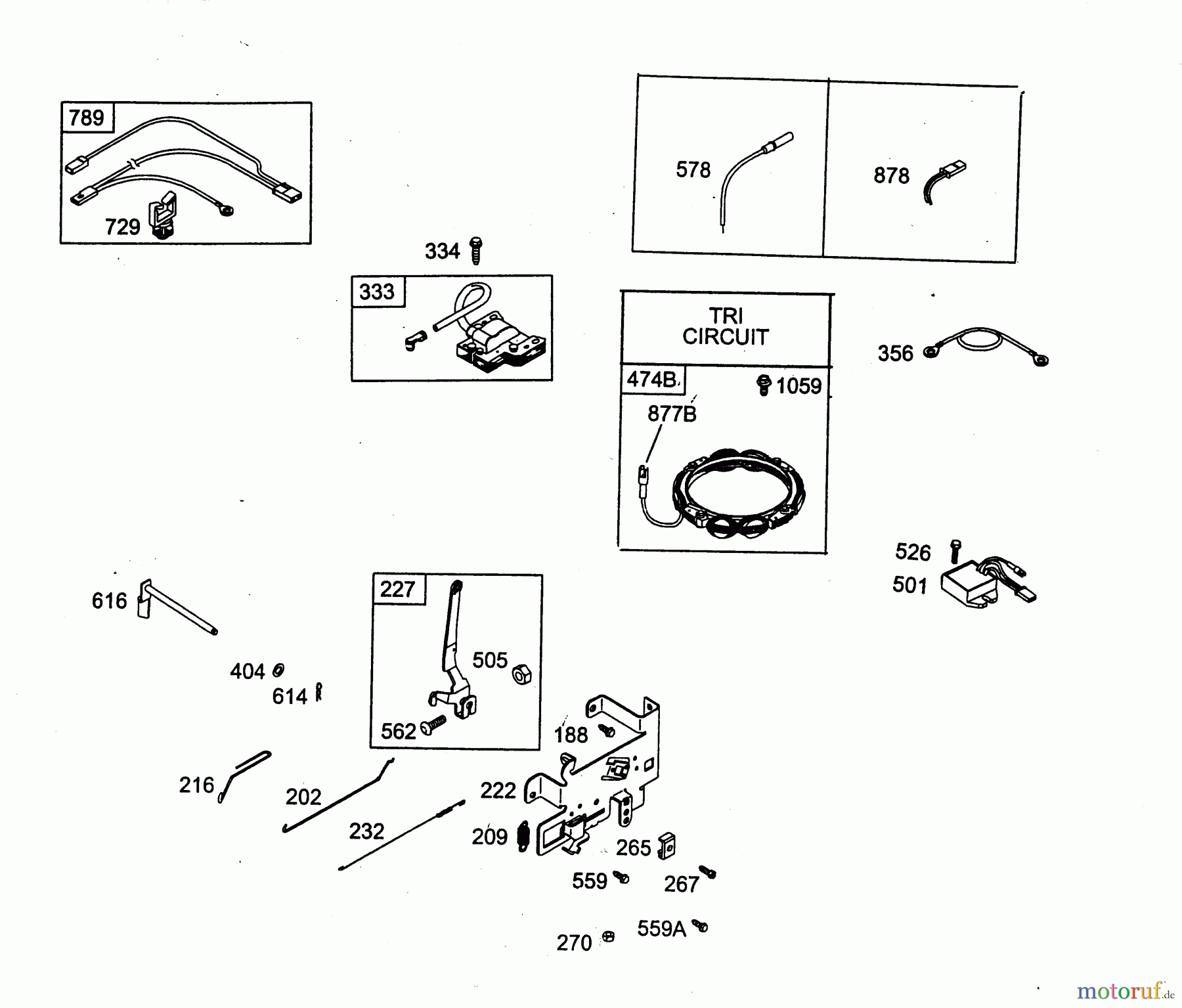  Wolf-Garten Benzinmotoren Briggs&Stratton Diamond I/C OHV 1001000  (2004) Regelung, Zündung