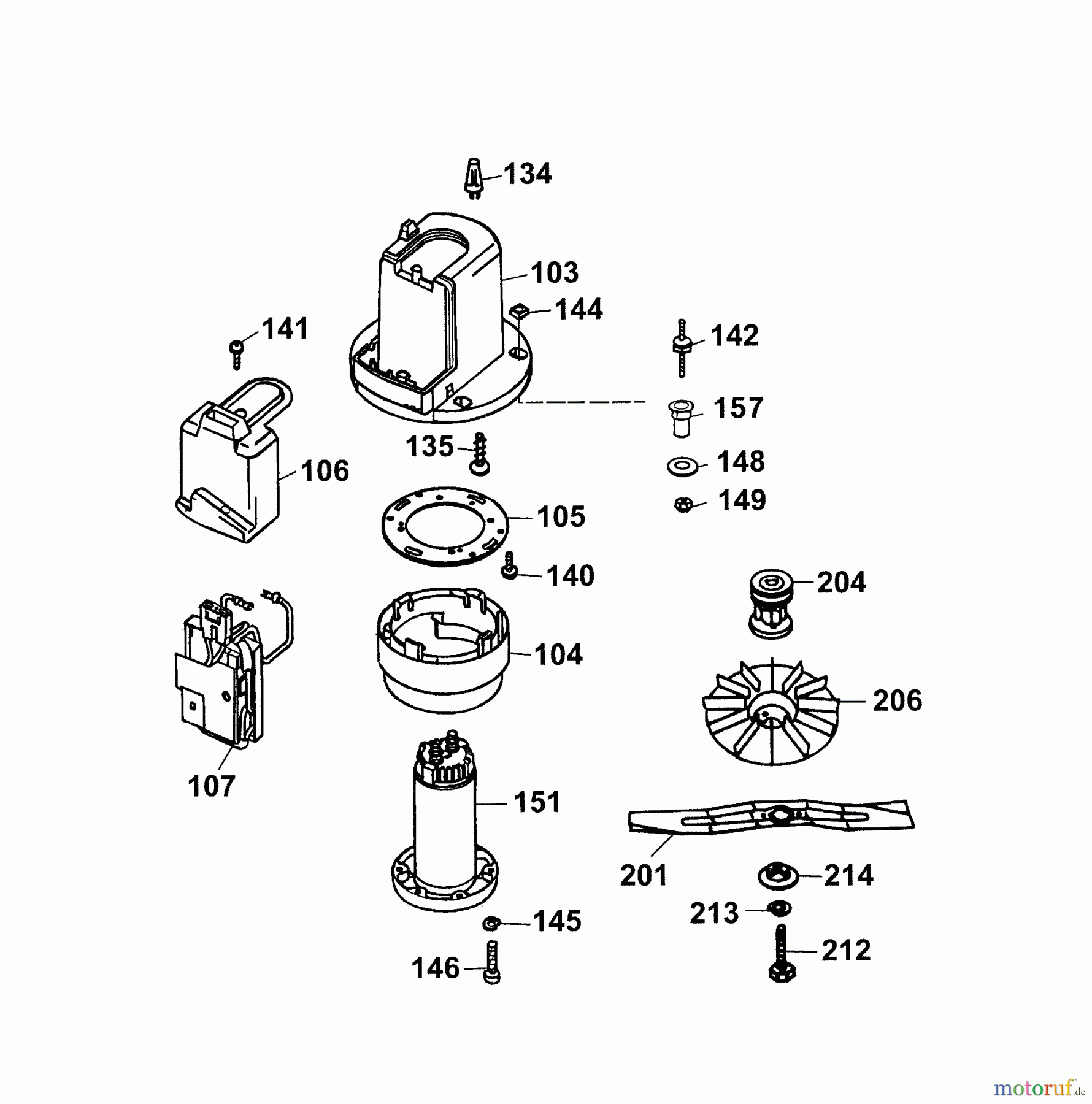 Wolf-Garten Akkumäher Premio 40 AC 4044000 Serie C (2004) Elektromotor, Elektroteile, Messer