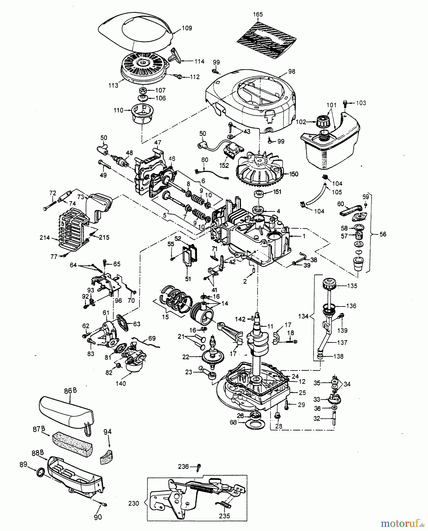  Wolf-Garten Benzinmotoren Tecumseh Centura 45 E 2037000  (1999) Motor Centura