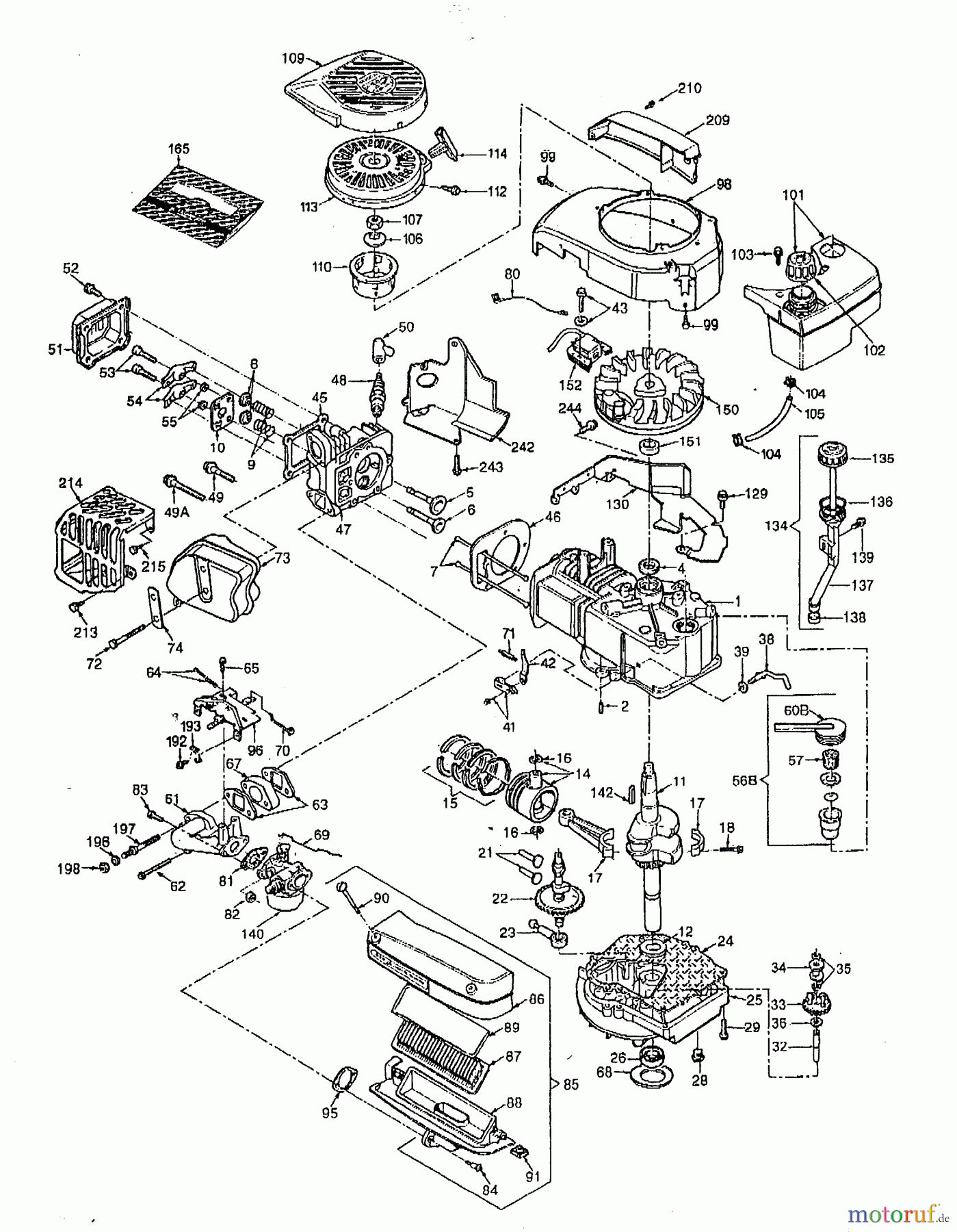  Wolf-Garten Benzinmotoren Tecumseh Futura 65 ES 2034005  (2001) Motor