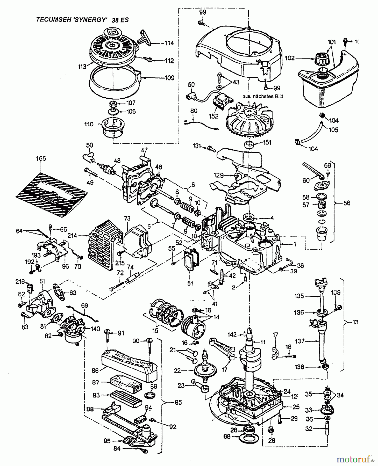  Wolf-Garten Benzinmotoren Tecumseh Synergy 38 ES 2033000  (1996) Motor