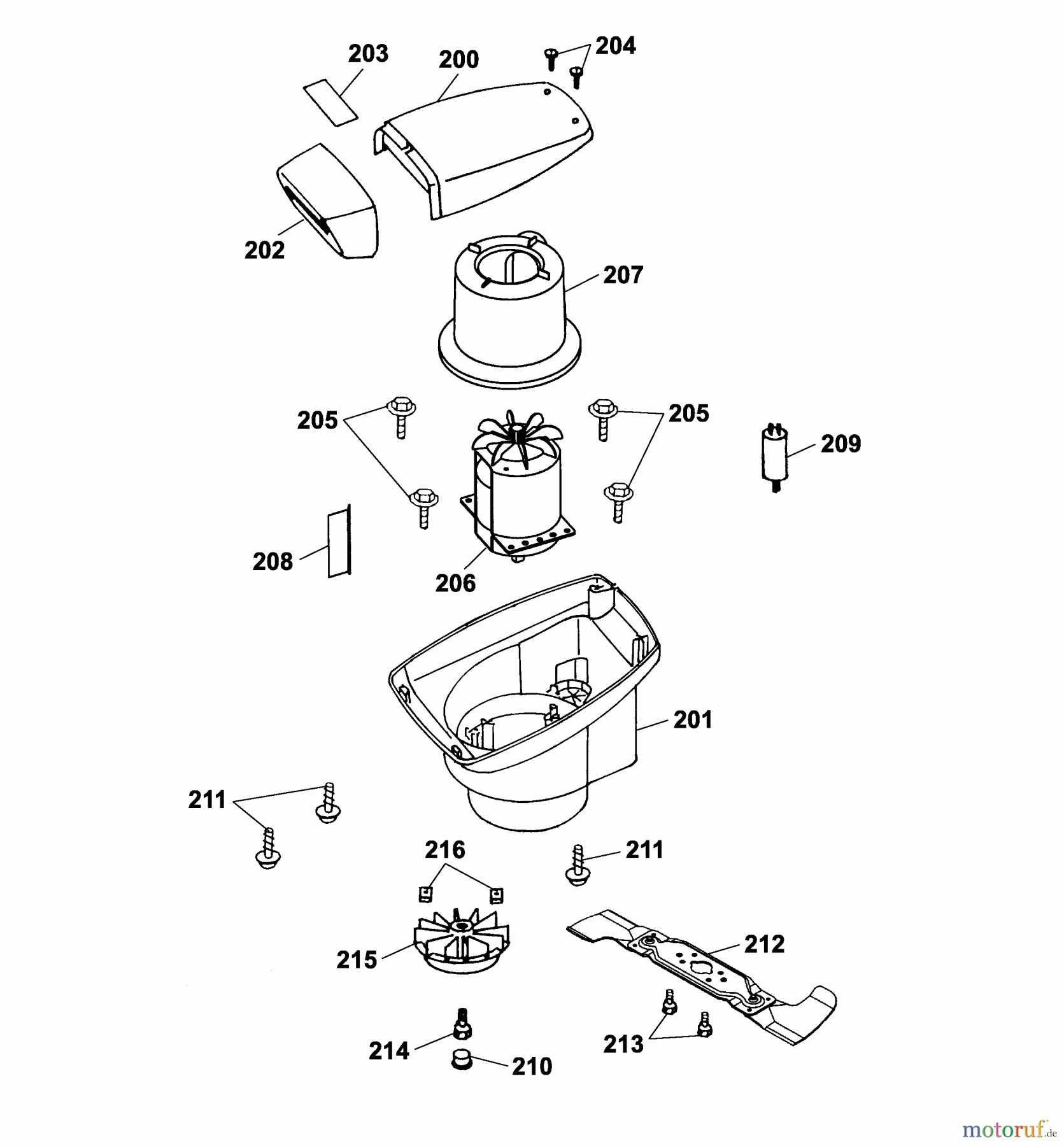  Wolf-Garten Elektromäher Power Edition 40 E 4028000 Serie F  (2005) Abdeckhaube Motor, Messer, Motor