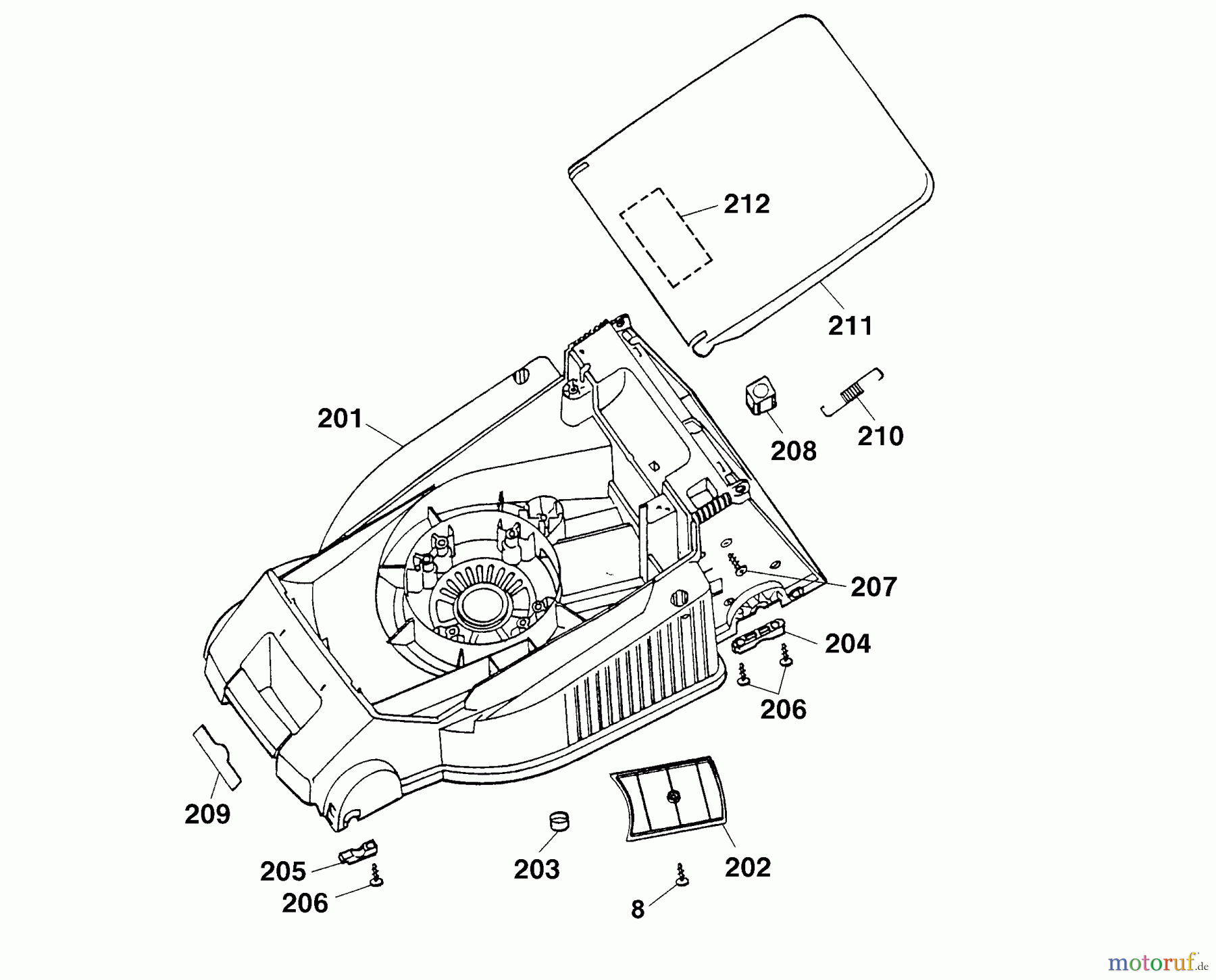 Wolf-Garten Elektromäher 2.38 E 4961080 Serie B (2004) Mähwerksgehäuse