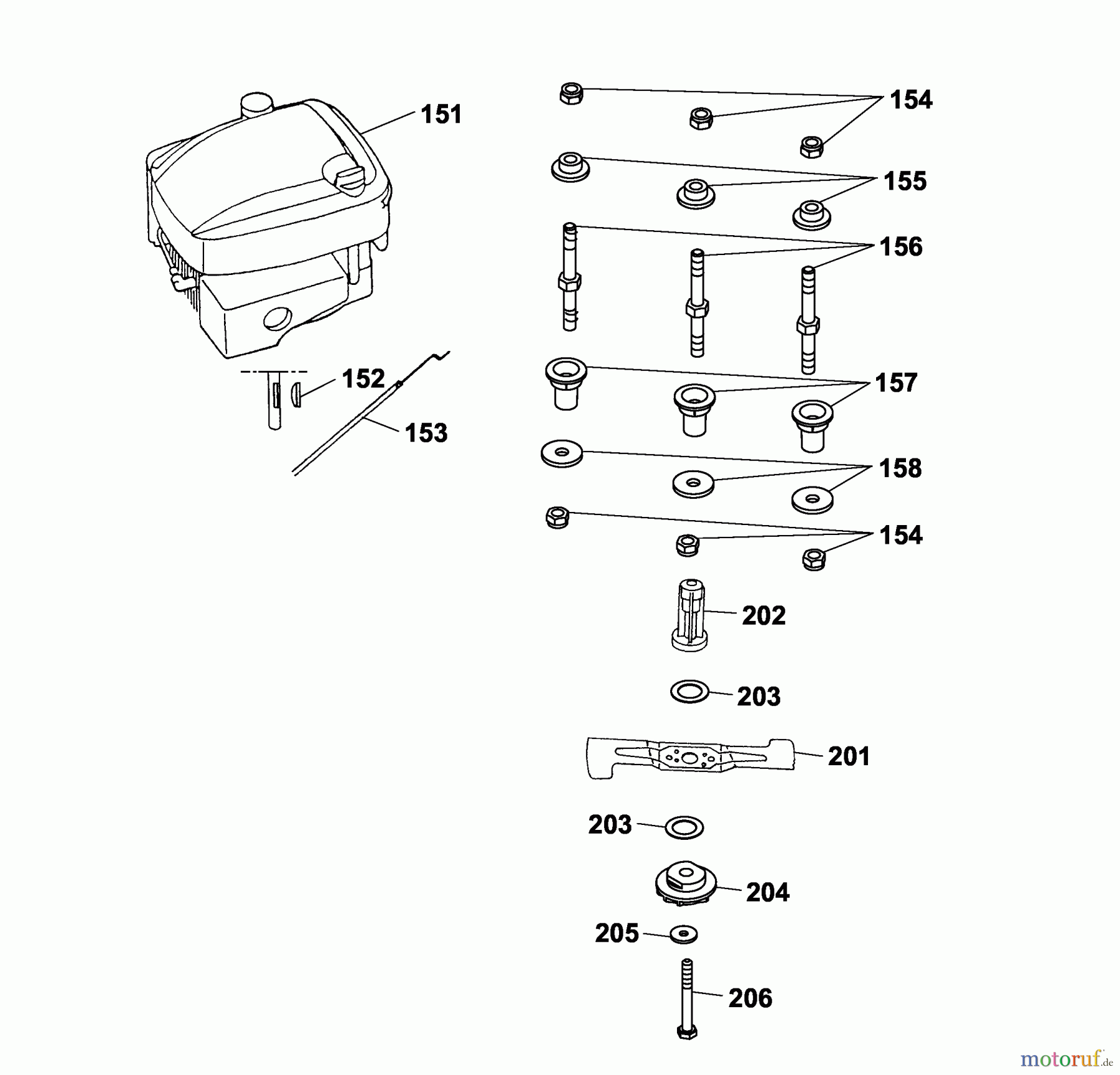 Wolf-Garten Motormäher 2.40 BS 4001004 Serie A  (2003) Messer, Messeraufnahme, Motor