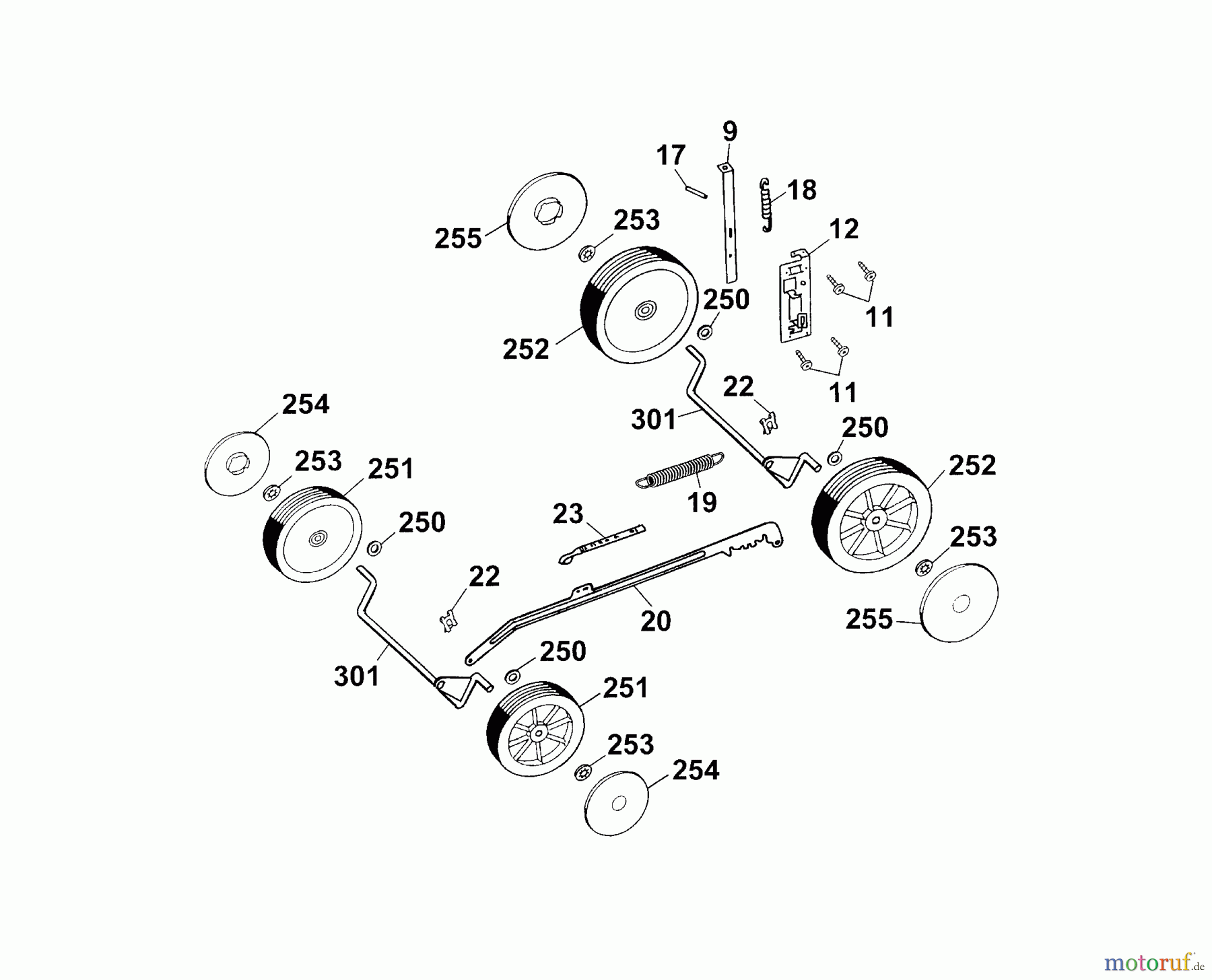  Wolf-Garten Motormäher 2.46 TM 4604004 Serie B  (2004) Höhenverstellung, Räder