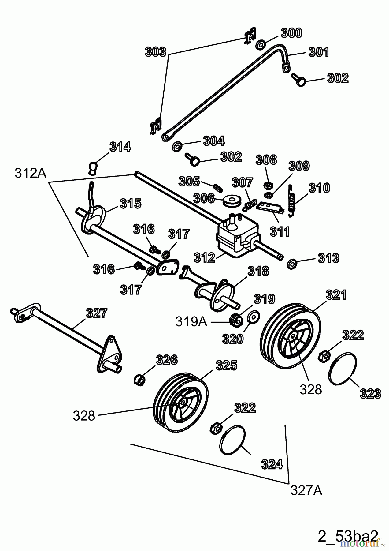  Wolf-Garten Motormäher mit Antrieb 2.53 BA Good-Line 4223000 Serie A  (2004) Höhenverstellung, Räder