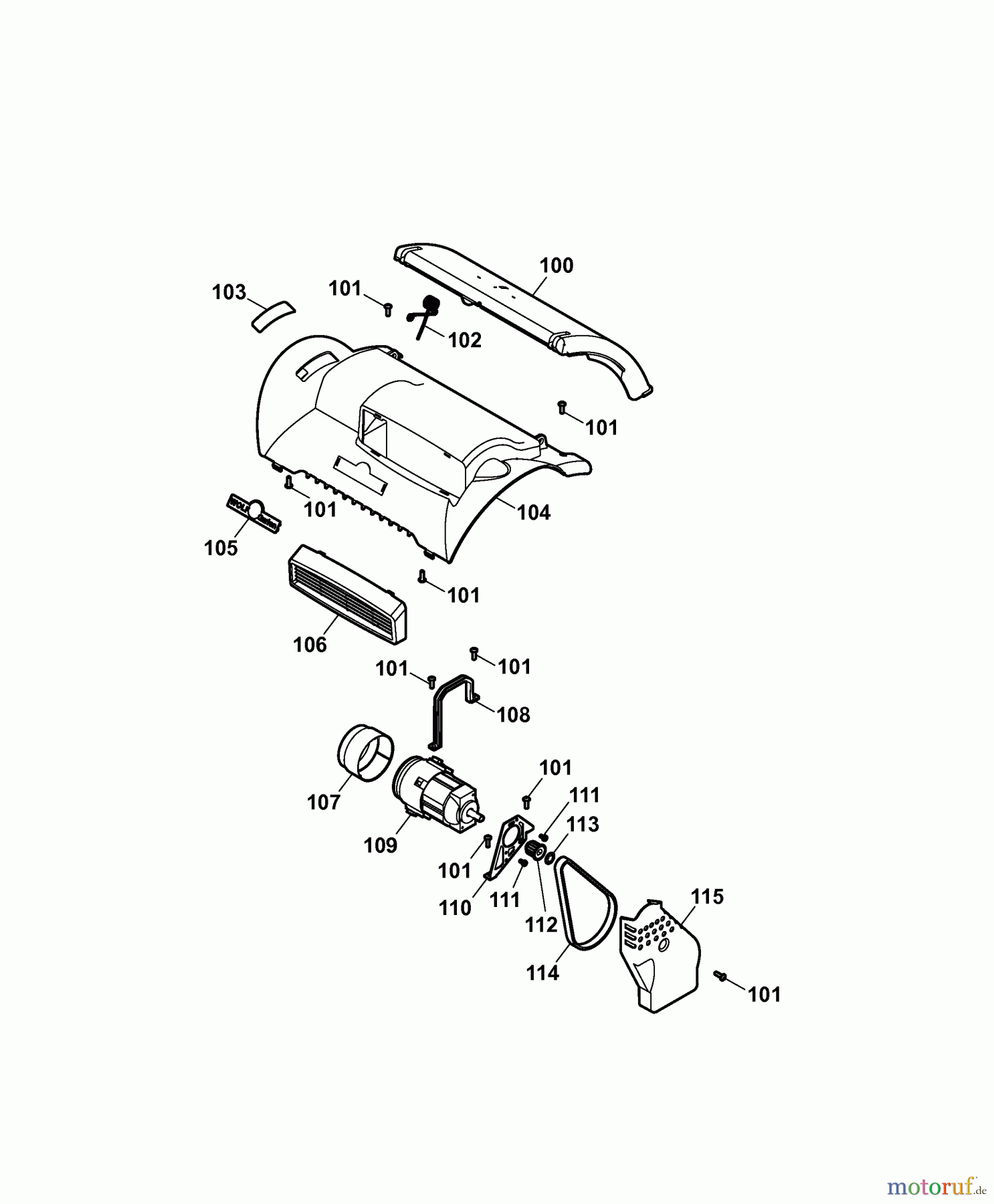  Wolf-Garten Elektrovertikutierer UV 29 EVK 3618004 Serie D  (2007) Elektromotor, Keilriemen