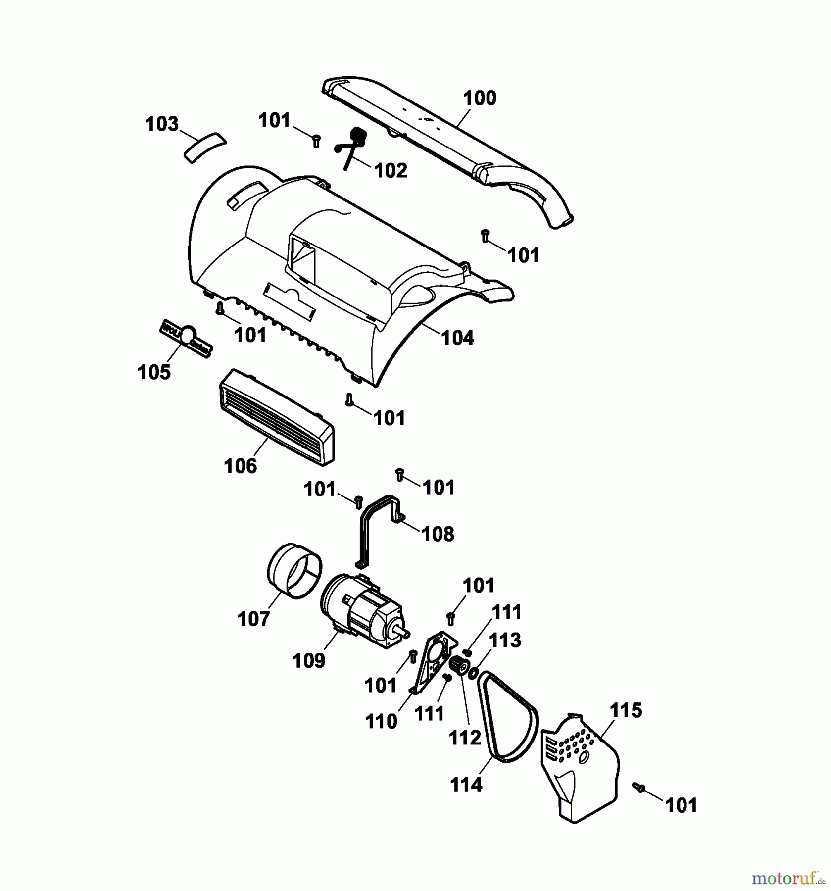 Wolf-Garten Elektrovertikutierer UV 29 EVD 3618005 Serie A (2006) Elektromotor, Keilriemen