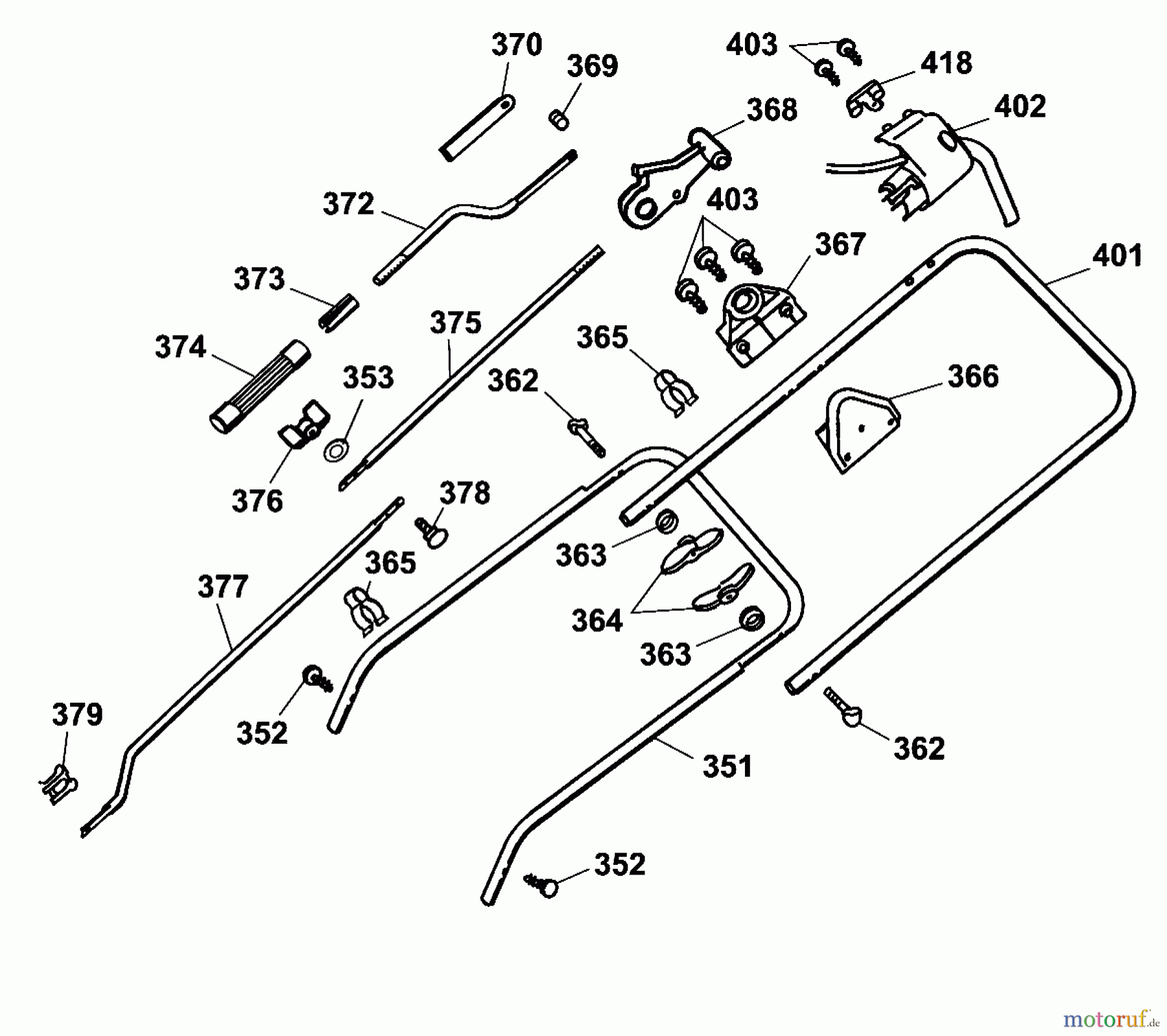  Wolf-Garten Elektrovertikutierer Olympia V Plus 3630005 Serie A  (2001) Holm, Höhenverstellung