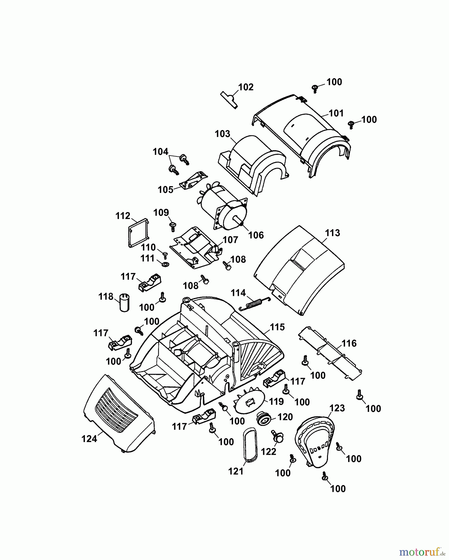 Wolf-Garten Elektrovertikutierer UV 30 HBM 3630686 Serie A (2007) Vertikutierergehäuse