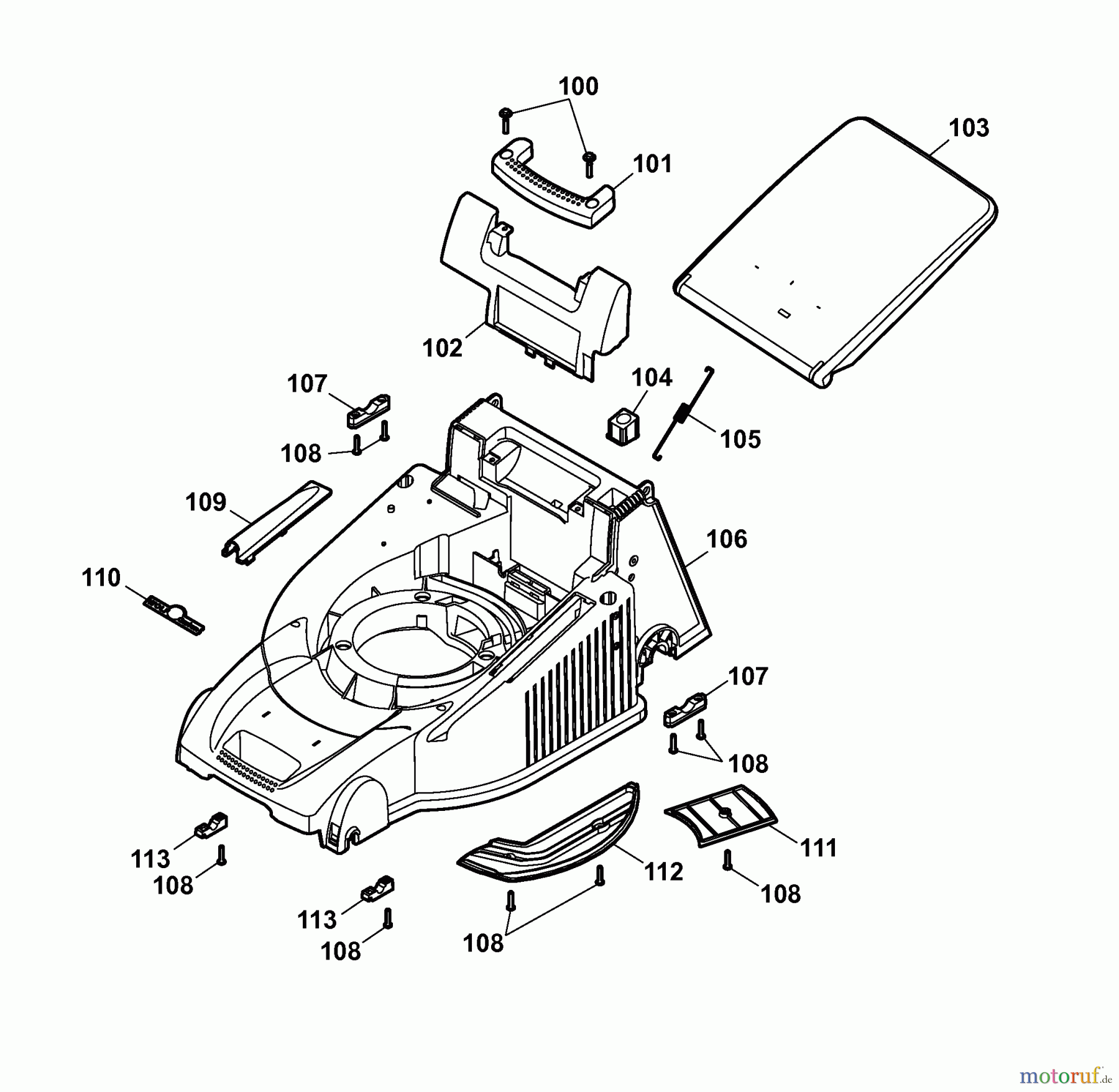  Wolf-Garten Motormäher HBM 40 B 4001008 Serie D  (2006) Mähwerksgehäuse