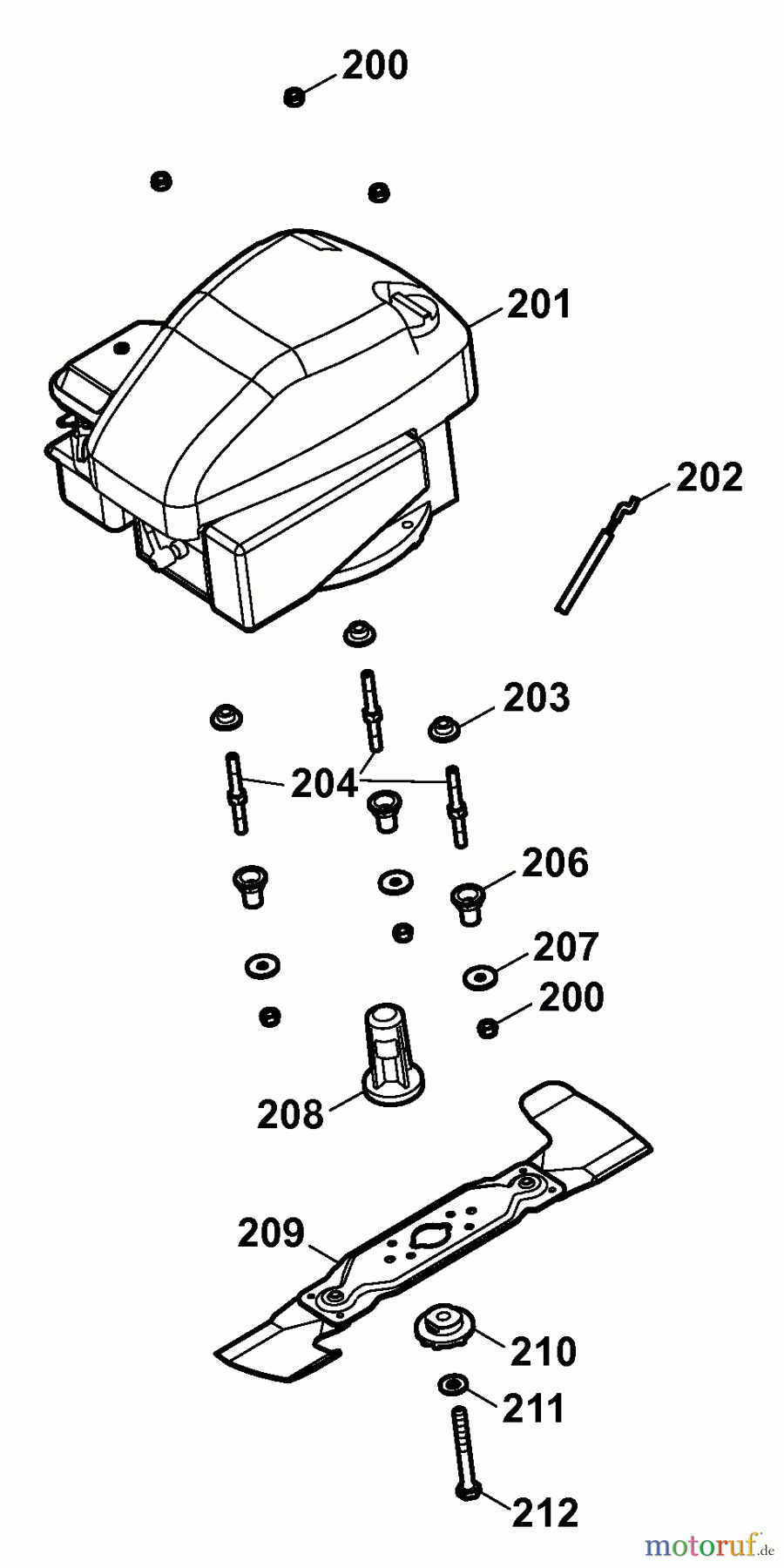  Wolf-Garten Motormäher Esprit 40 B 4001086 Serie A  (2006) Messer, Messeraufnahme, Motor