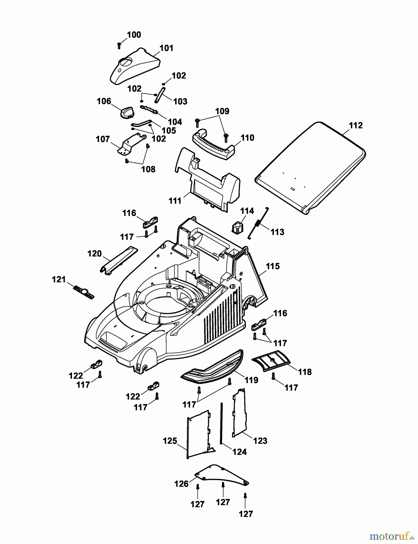  Wolf-Garten Motormäher Compact plus 40 B 4010000 Serie A  (2006) Mähwerksgehäuse