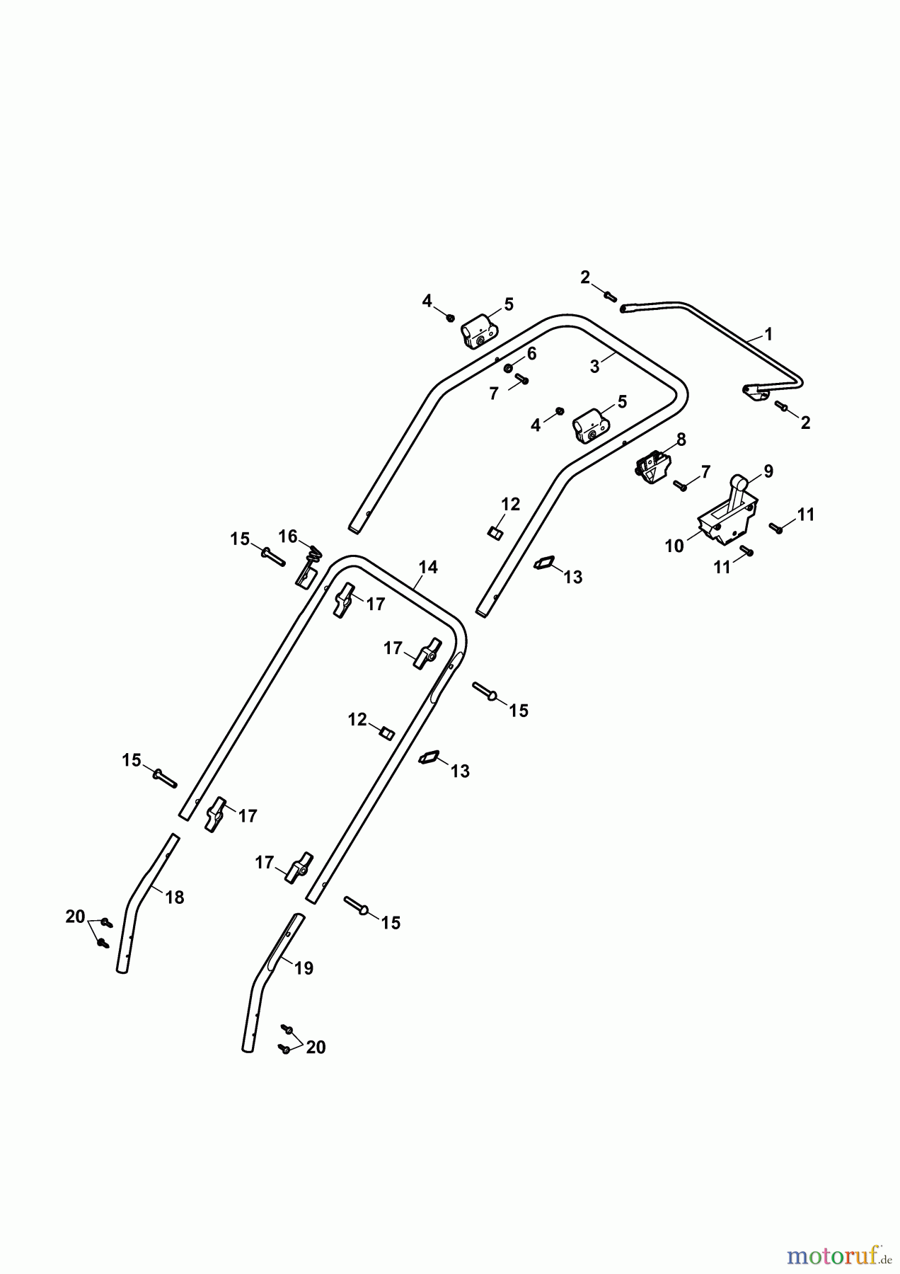  Wolf-Garten Motormäher Compact plus 40 B 4010000 Serie B  (2009) Holm