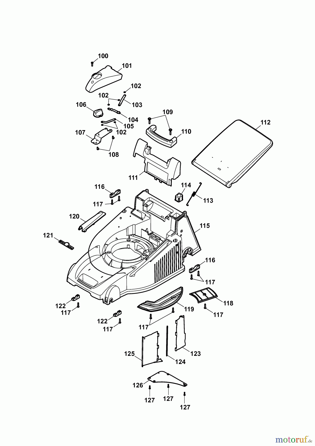 Wolf-Garten Motormäher Compact plus 40 B 4010000 Serie C (2009) Mähwerksgehäuse