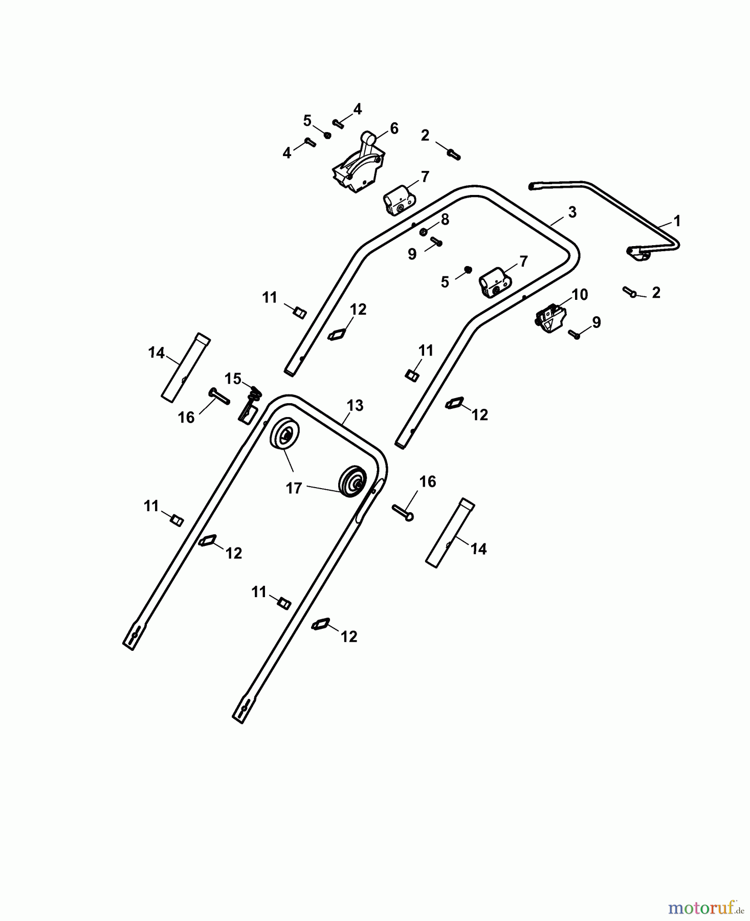 Wolf-Garten Motormäher Premio 40 B 4011000 Serie F (2007) Holm