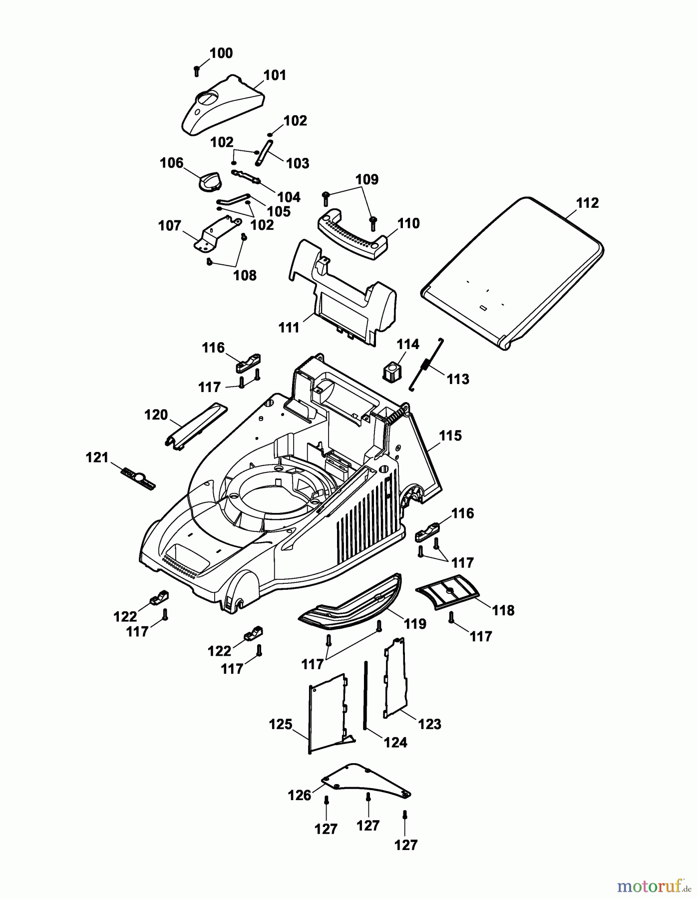 Wolf-Garten Motormäher mit Antrieb Compact plus 40 BA 4013000 Serie A (2006) Mähwerksgehäuse