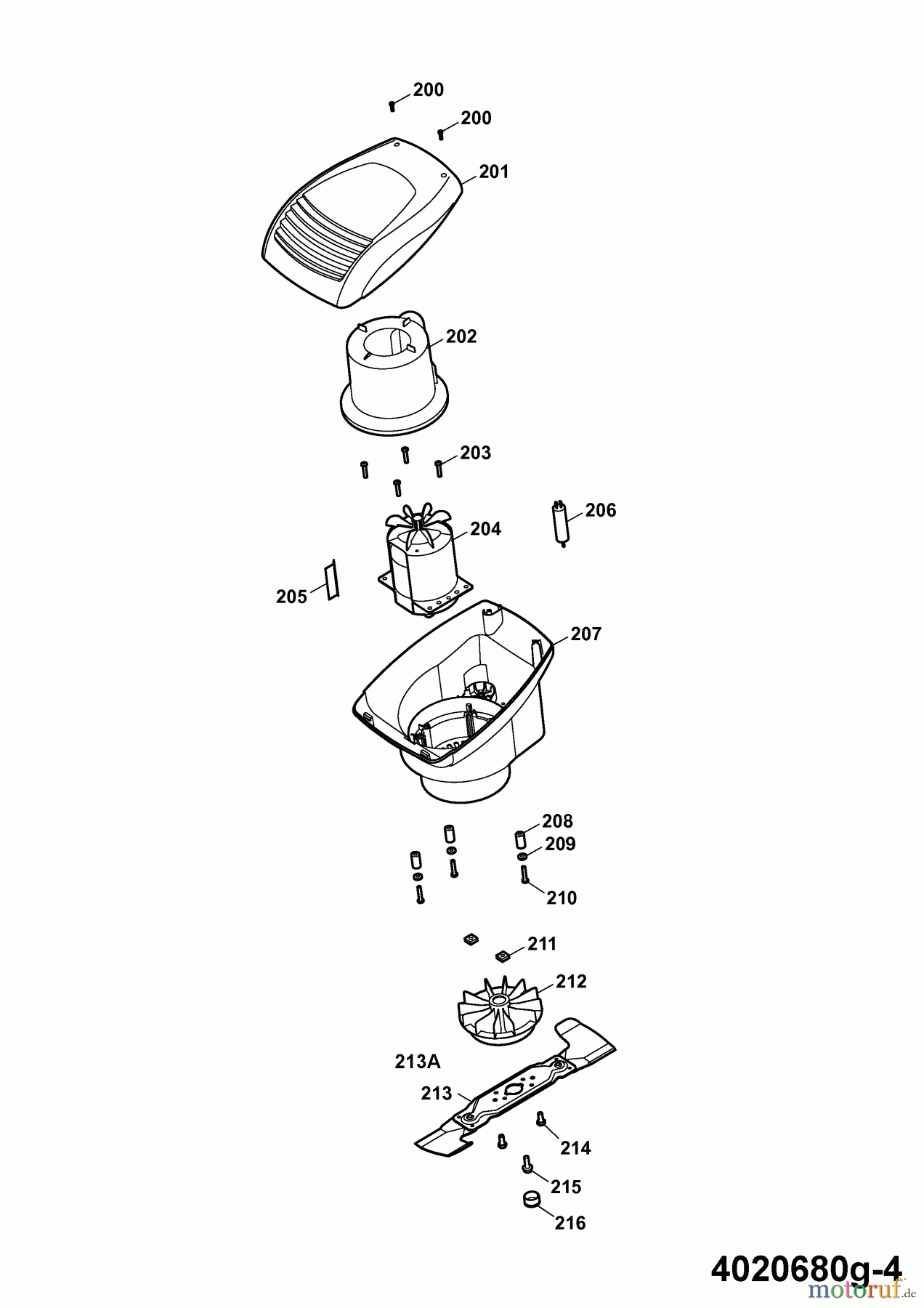 Wolf-Garten Elektromäher Esprit 40 E 4020680 Serie G (2007) Elektromotor, Messer