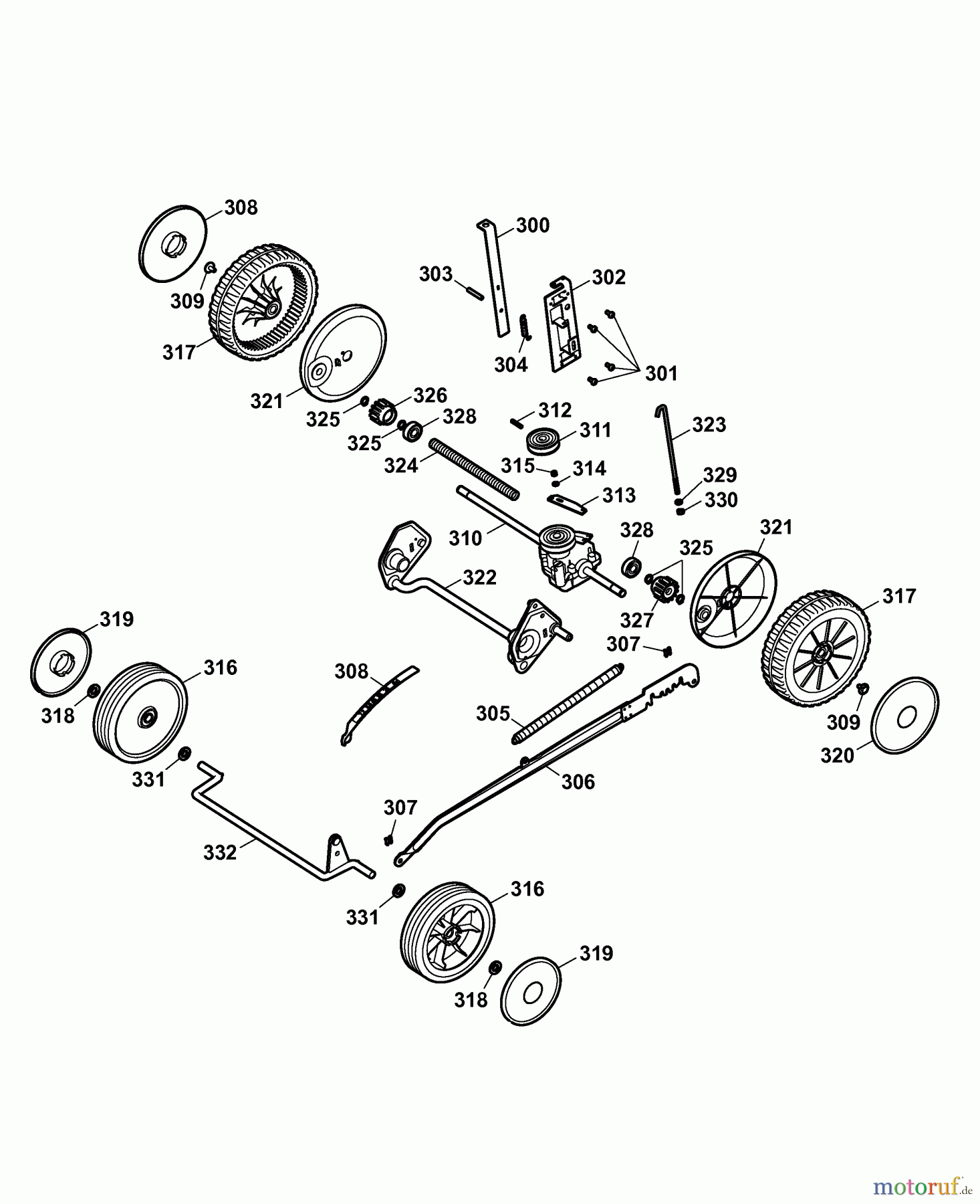 Wolf-Garten Elektromäher mit Antrieb Esprit 40 EAKF 4024000 Serie B (2007) Höhenverstellung, Räder