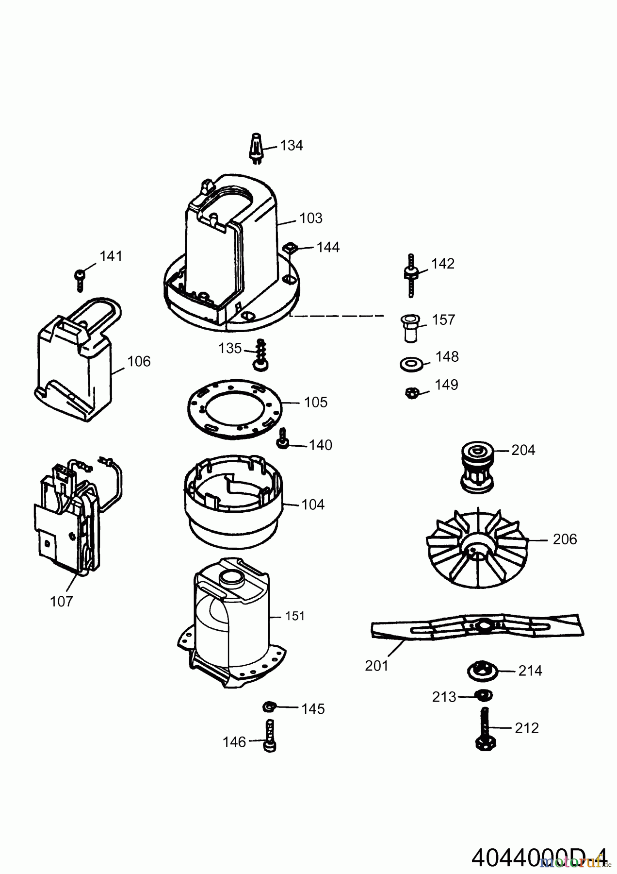  Wolf-Garten Akkumäher Premio 40 AC 4044000 Serie D  (2010) Elektromotor, Elektroteile, Messer