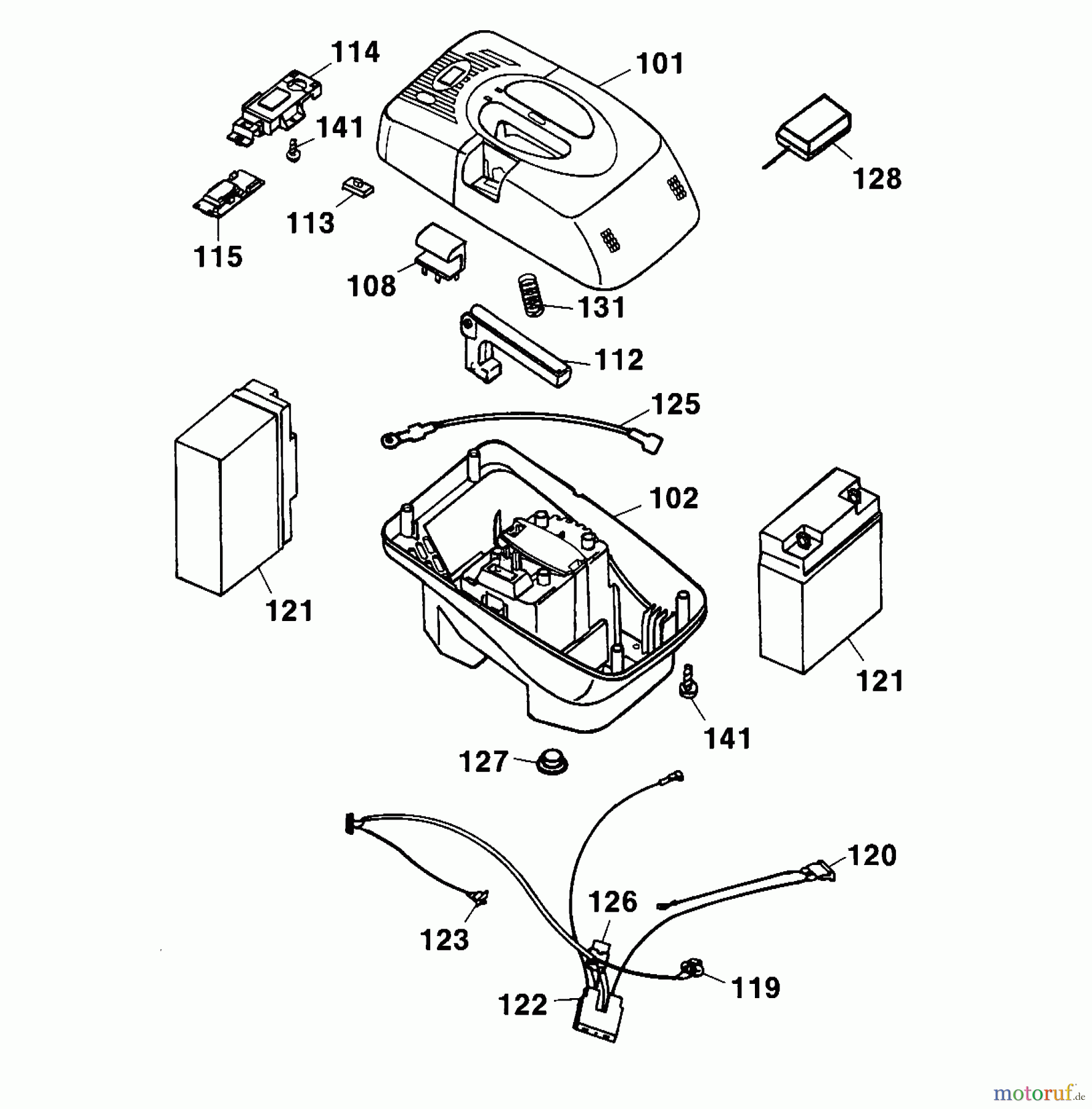  Wolf-Garten Akkumäher mit Antrieb Premio 40 ACA 4045000 Serie A  (2001) Wechselakku